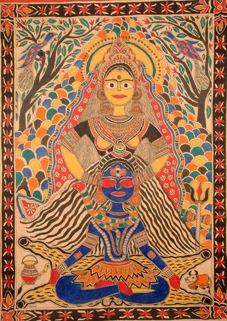 Parvati Opens Shiva's Third Eye | Exotic India Art
