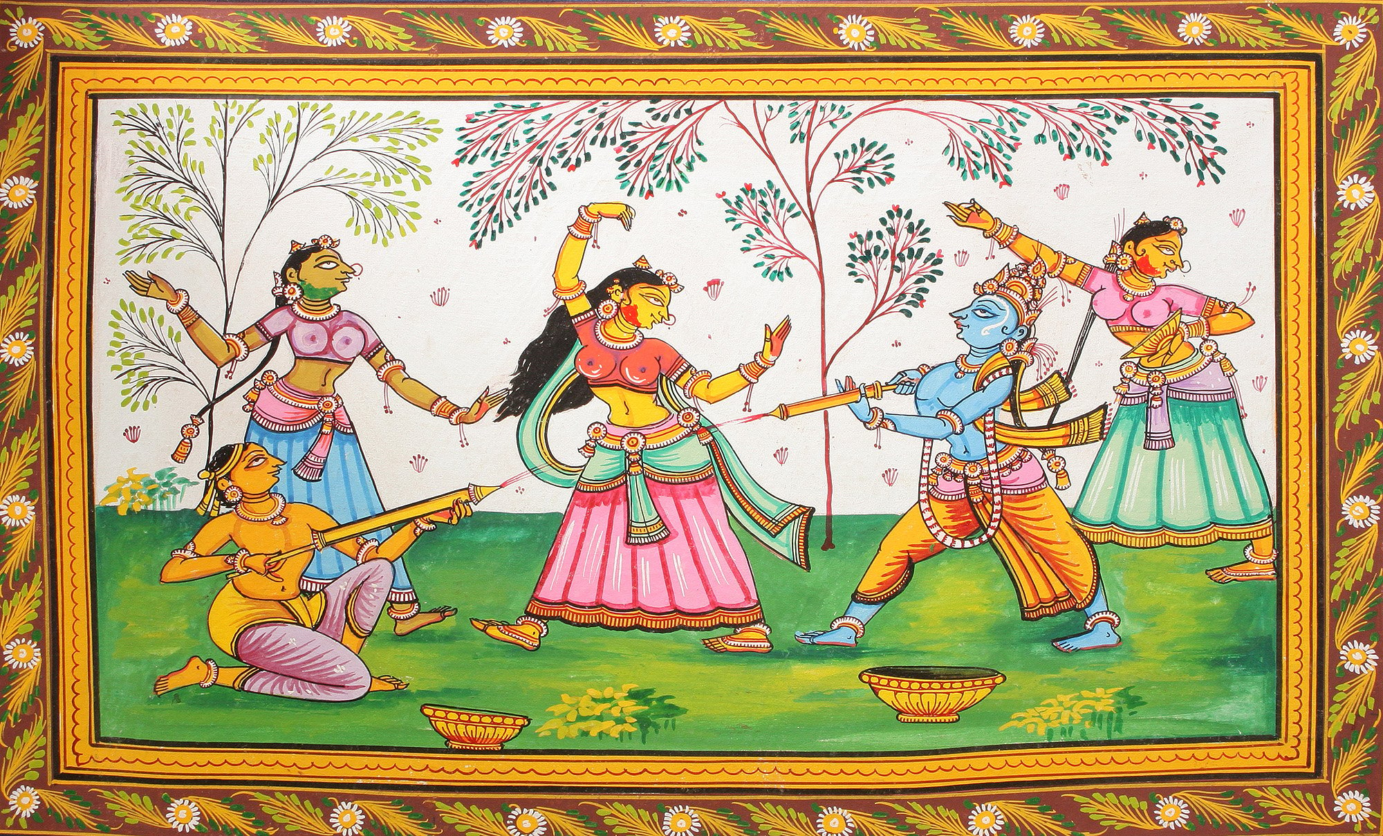Free Vector | Gradient radha and krishna illustration for holi festival  celebration