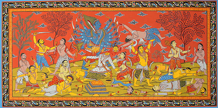Virabhadra Destroying the Yajna of Daksha (Illustration to the Shiva  Purana) | Exotic India Art