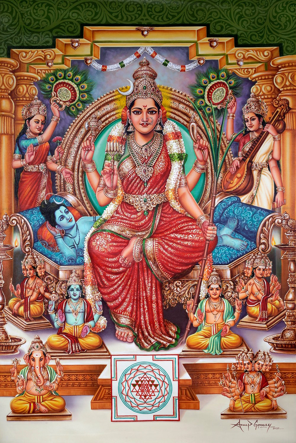 Devi Lalita, Sachamara Rama-Vani Savya-Dakshina Sevita | Exotic ...