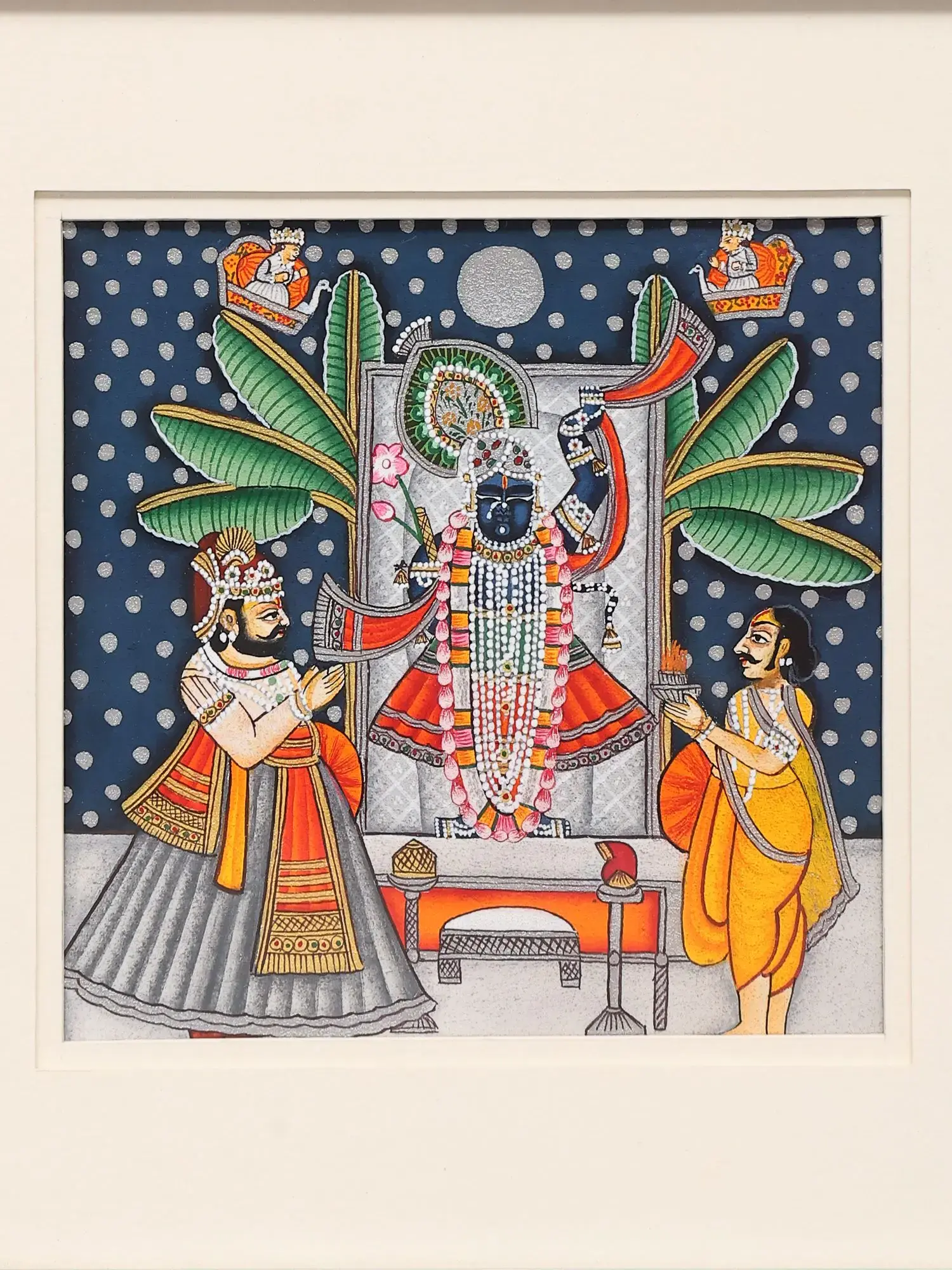 Authentic Pichwai Artwork: Shrinathji Devotion Framed