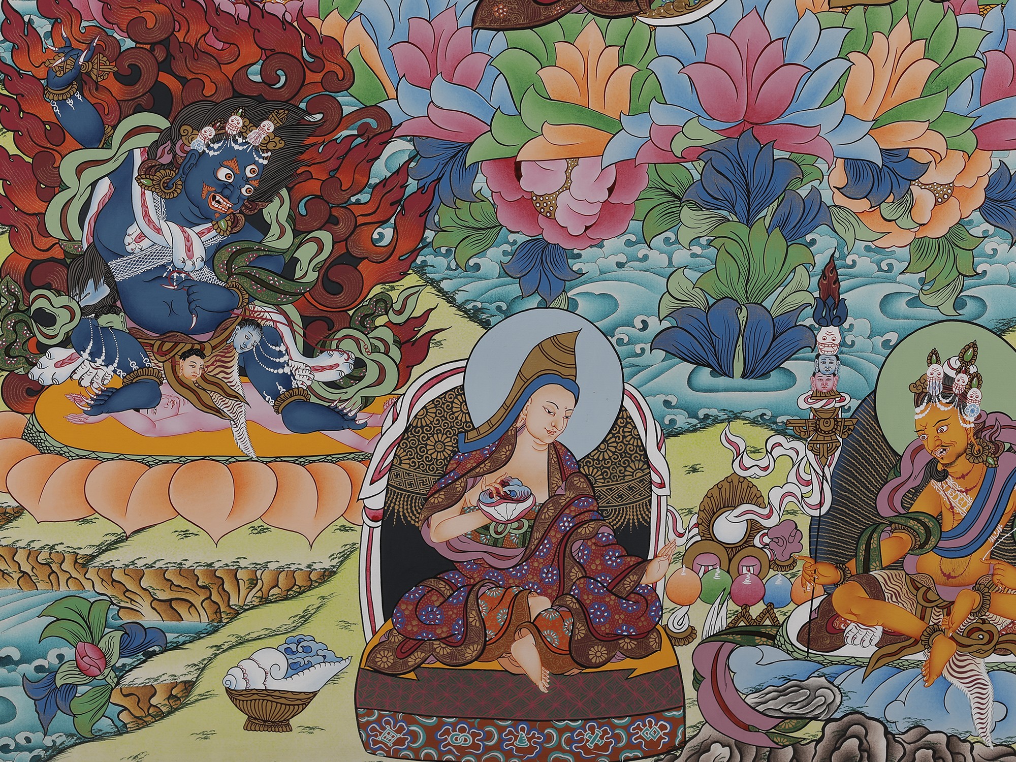 Guru Padmasambhava Thangka (Brocadeless Thangka) | Exotic India Art