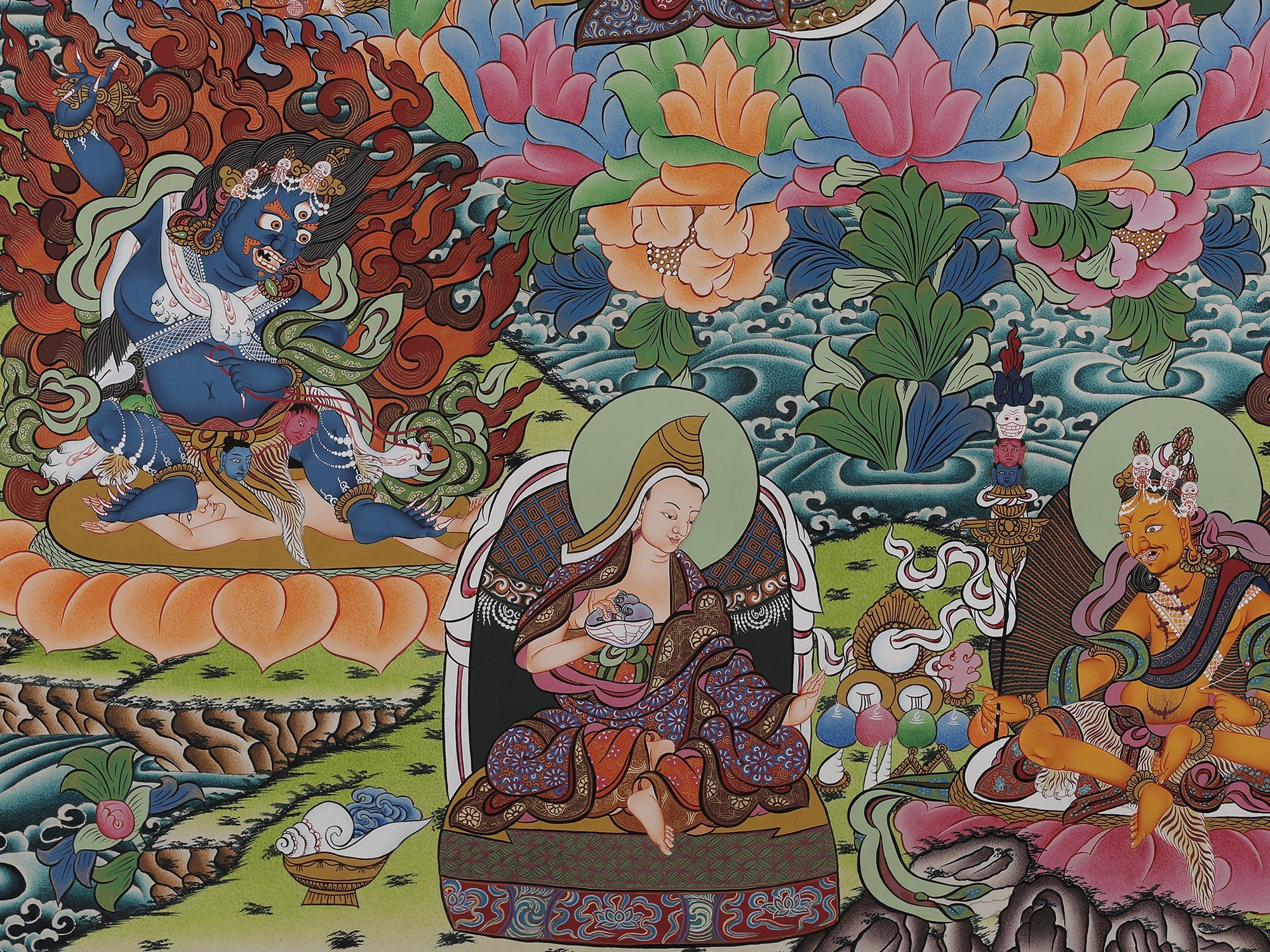 Guru Padmasambhava Thangka (Brocadeless Thangka) | Exotic India Art