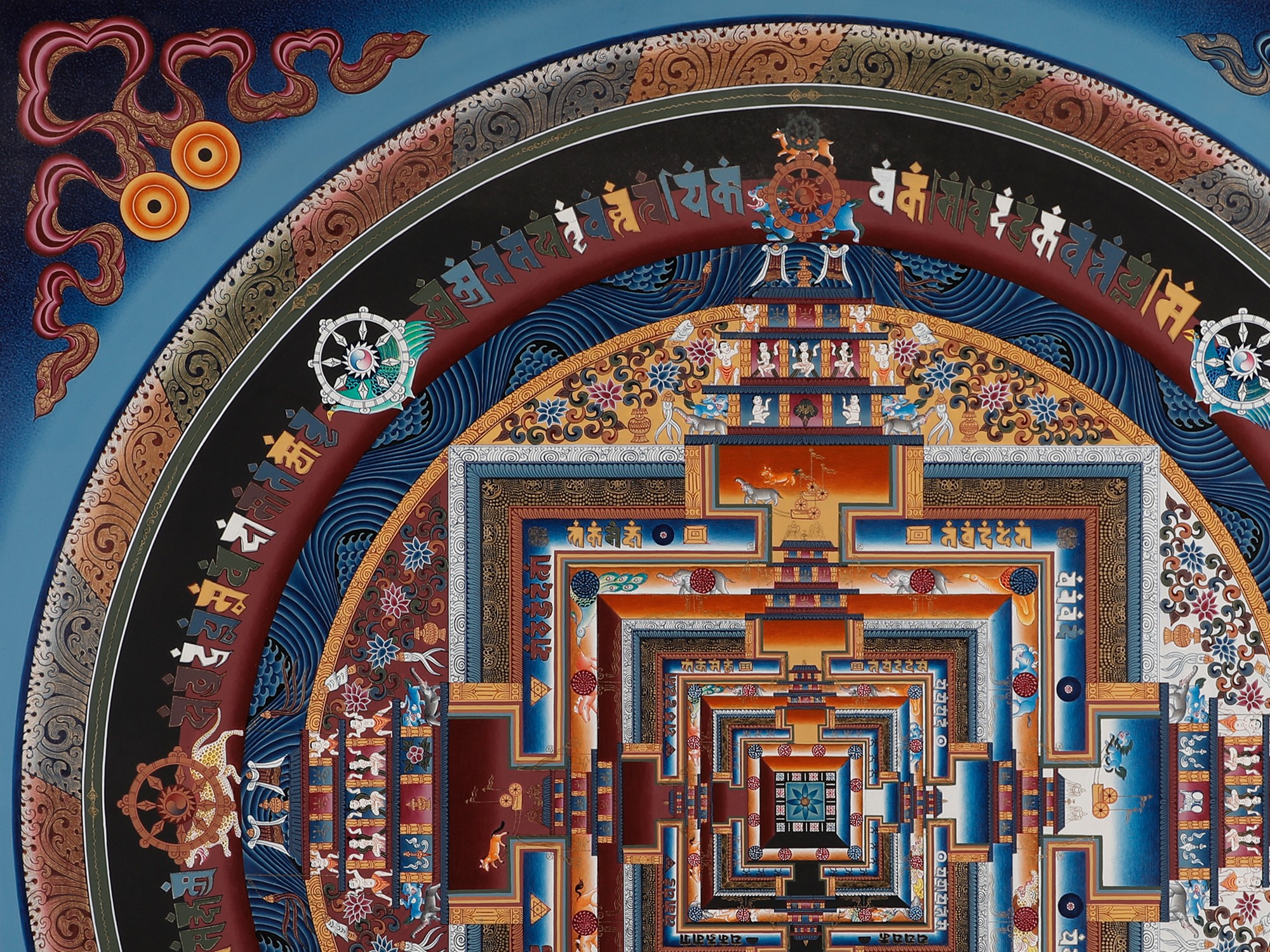 Kalachakra Mandala (Wheel of Life) | Brocadeless Thangka | Exotic India Art
