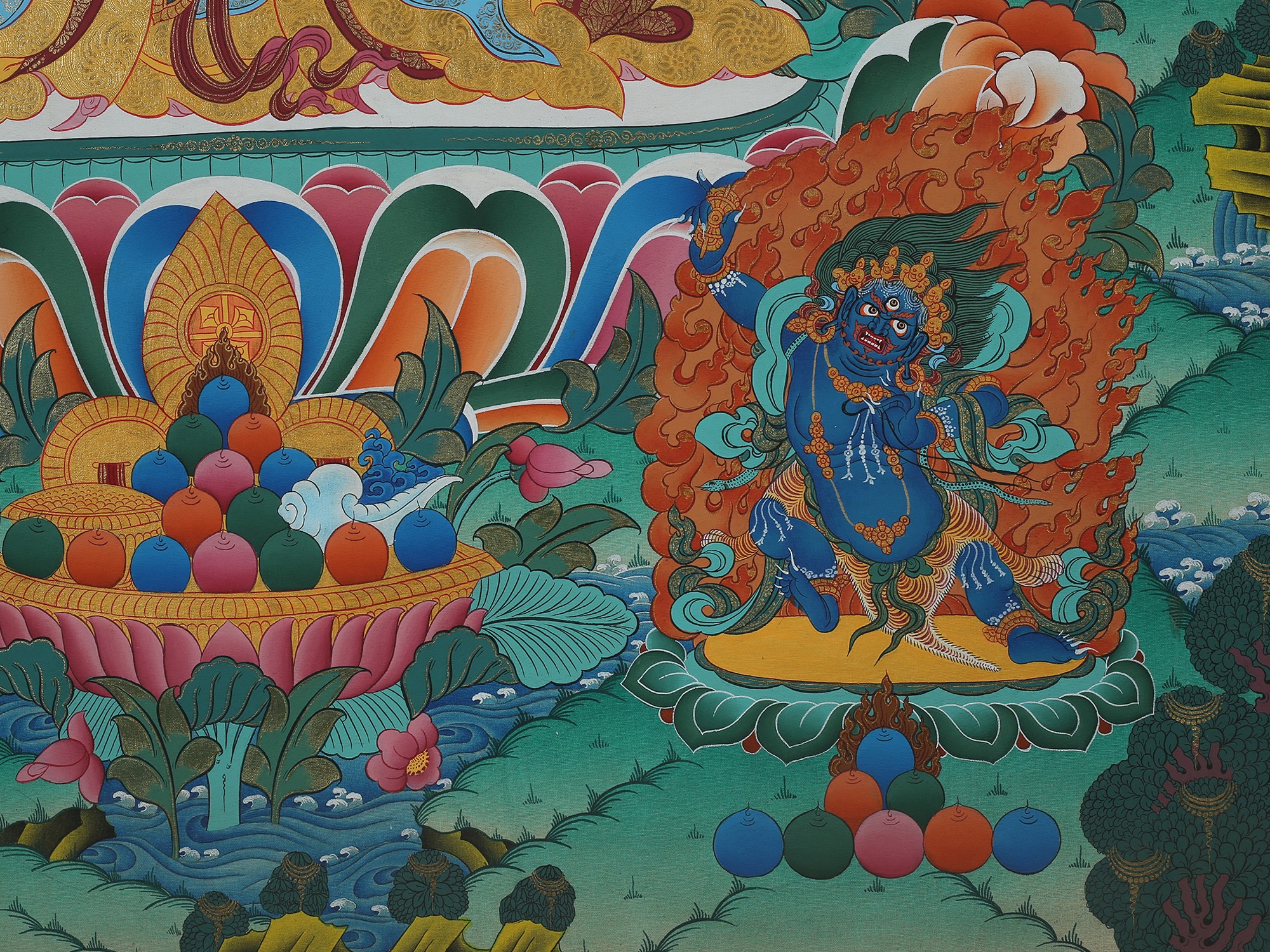 Four Armed Avalokiteshvara Thangka Painting (Brocadeless) | Exotic ...