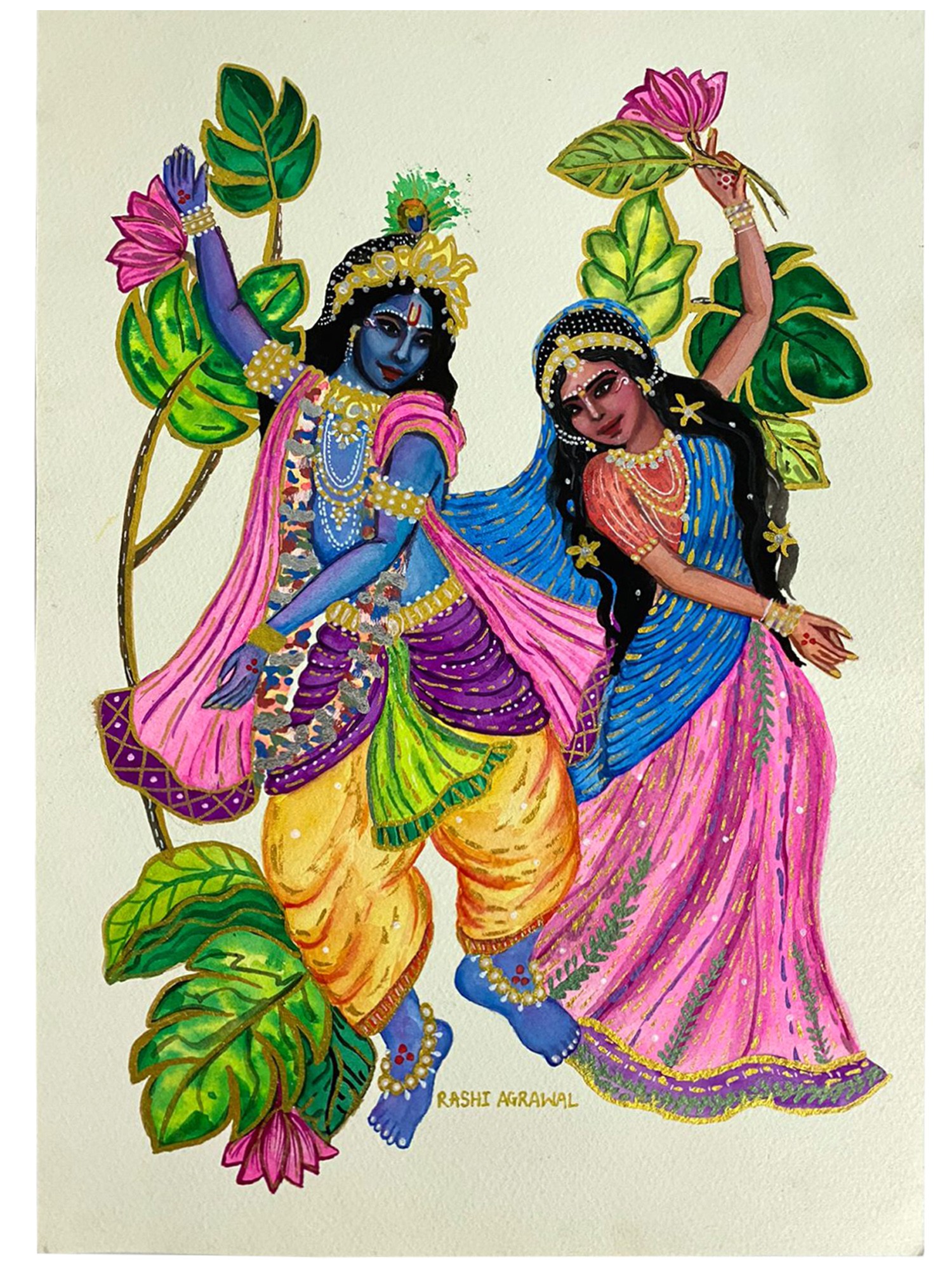 lord radha krishna painting | Photoskart