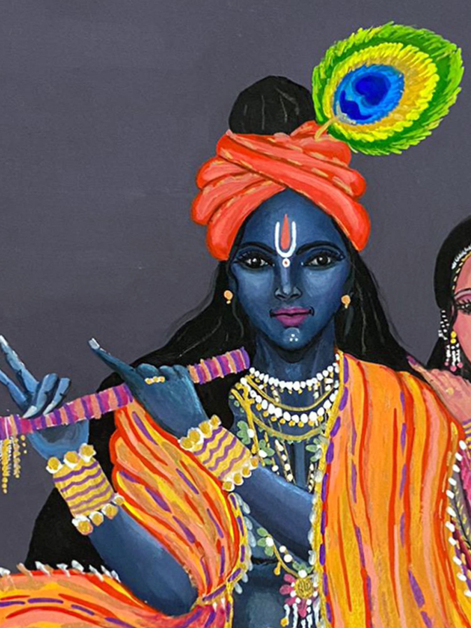 Devine Pair of Radha Krishna | Painting by Rashi Agrawal | Exotic India Art