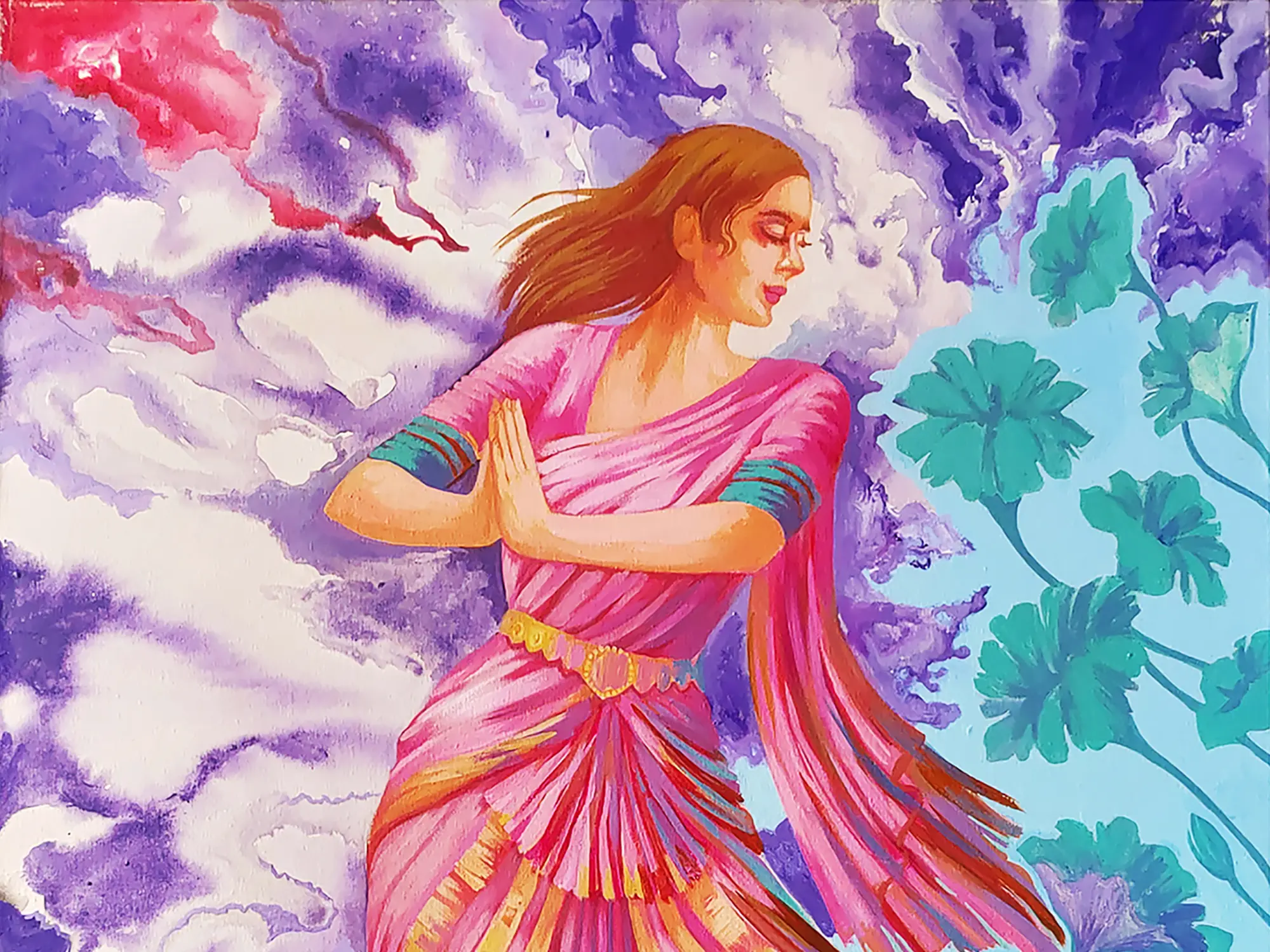 Bharatnatyam Mudra | Oil and Acrylic on Canvas | By Sonali S