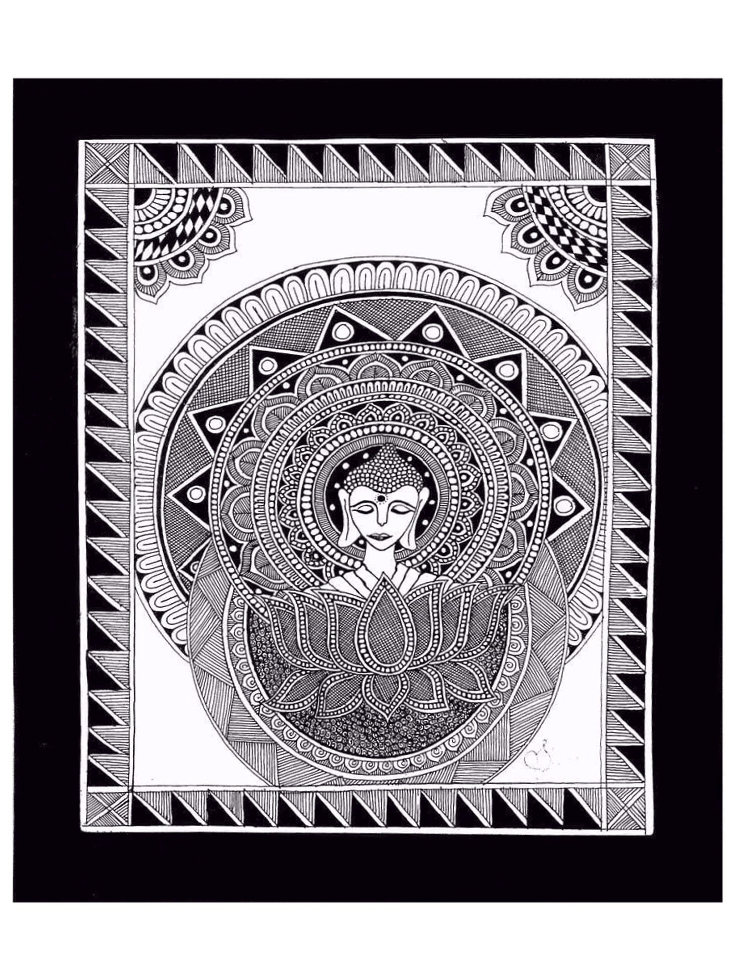 Buddha Purnima mandala artLittle Buddha drawing.. check out this
