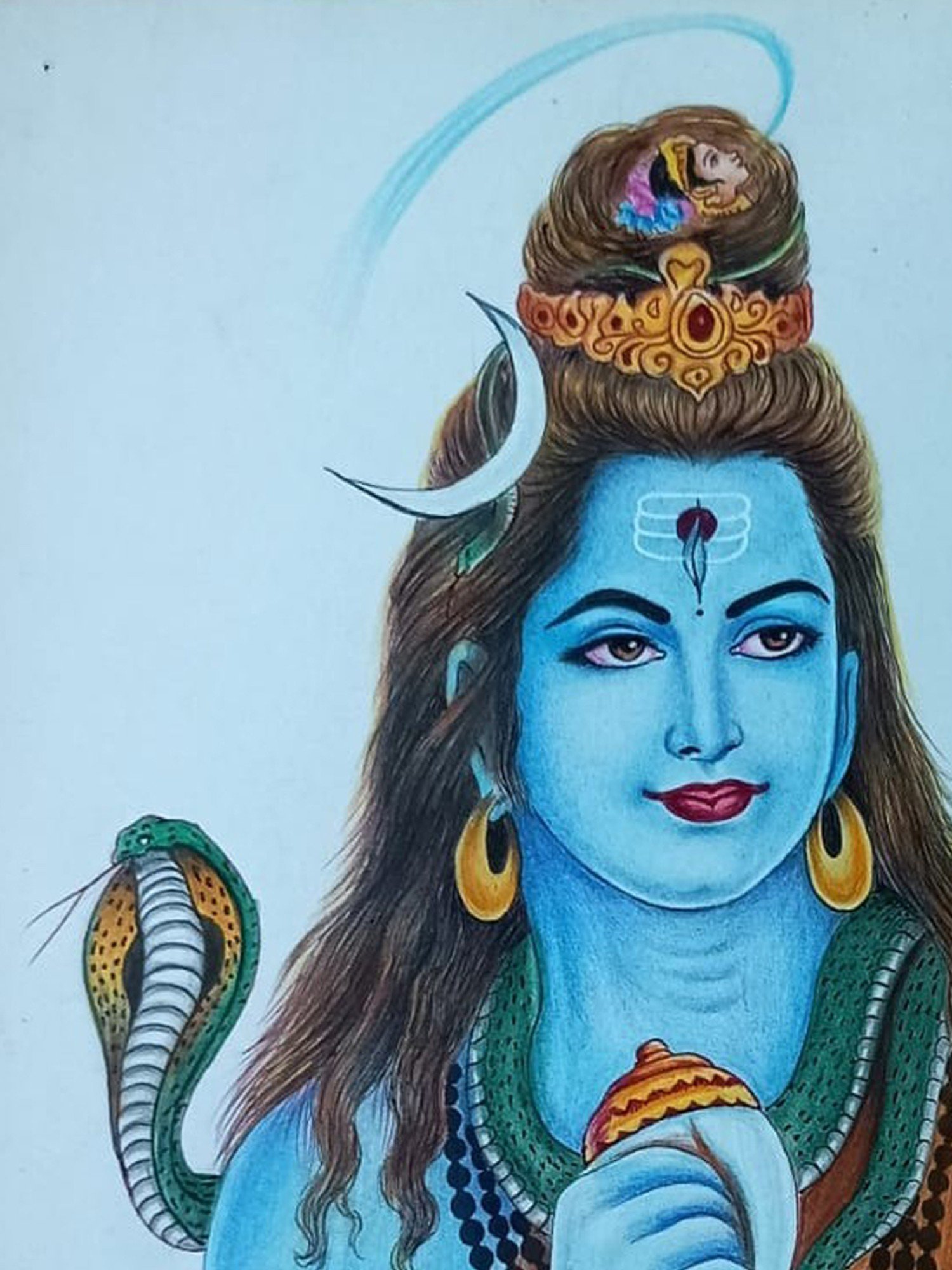 Lord shiva drawing with oil pastels | Shiva drawing easy step by step -  YouTube | Easy drawings, Oil pastel, Oil pastel drawings easy