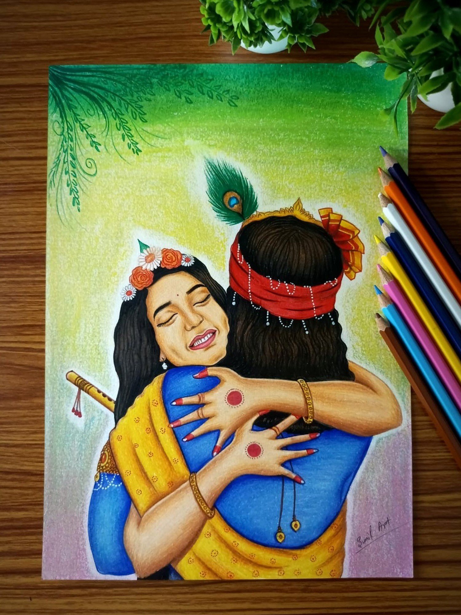 Colour pencial Art Krishna drawing like and share #kritisanon #krishna  #radharani #radhakrishna #drawing #beautiful #pancilart… | Instagram