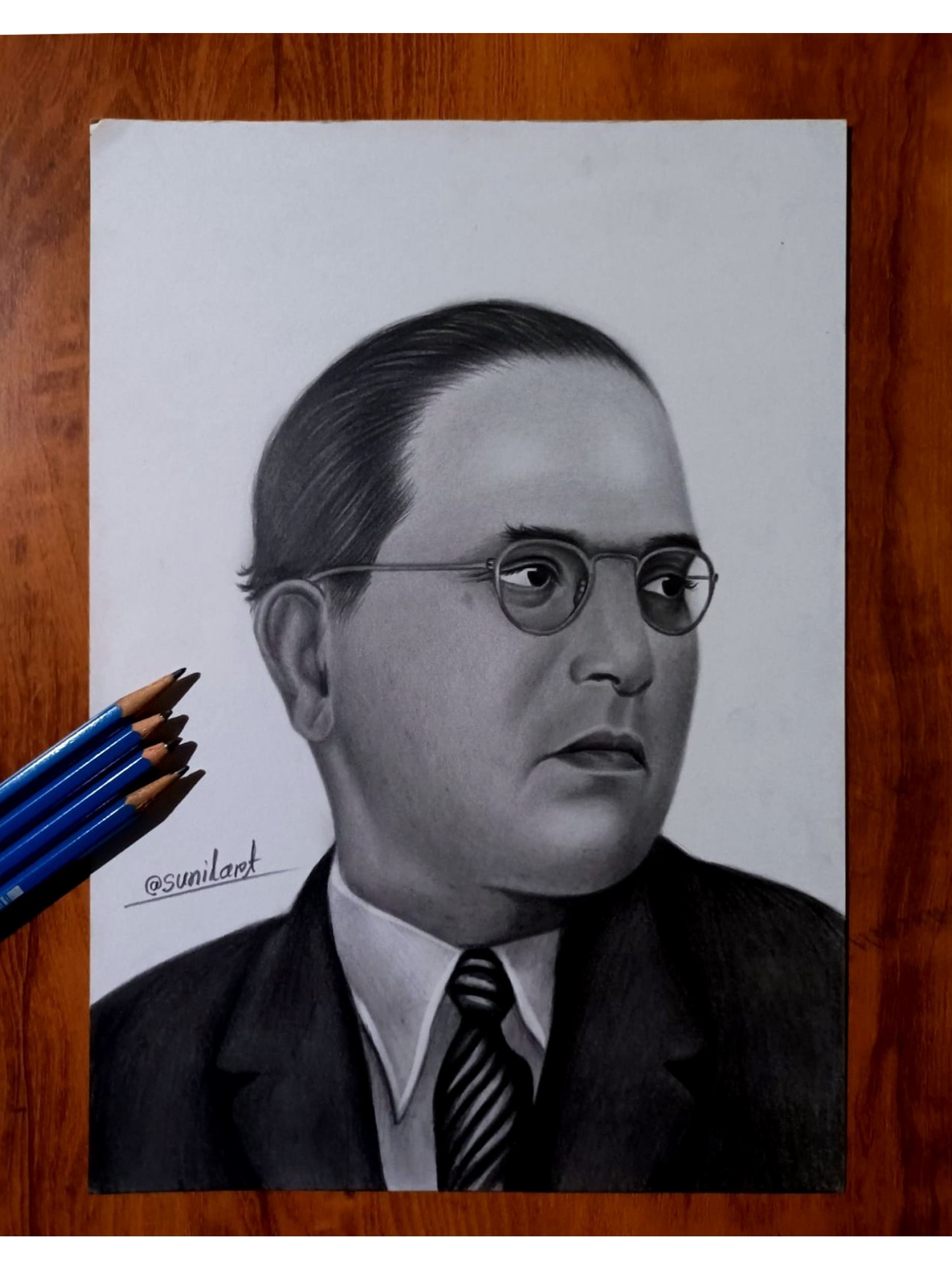 Dr. B.R. Ambedkar Drawing || How to draw DR. Babasaheb Ambedkar easily ||  Easy step by step - YouTube