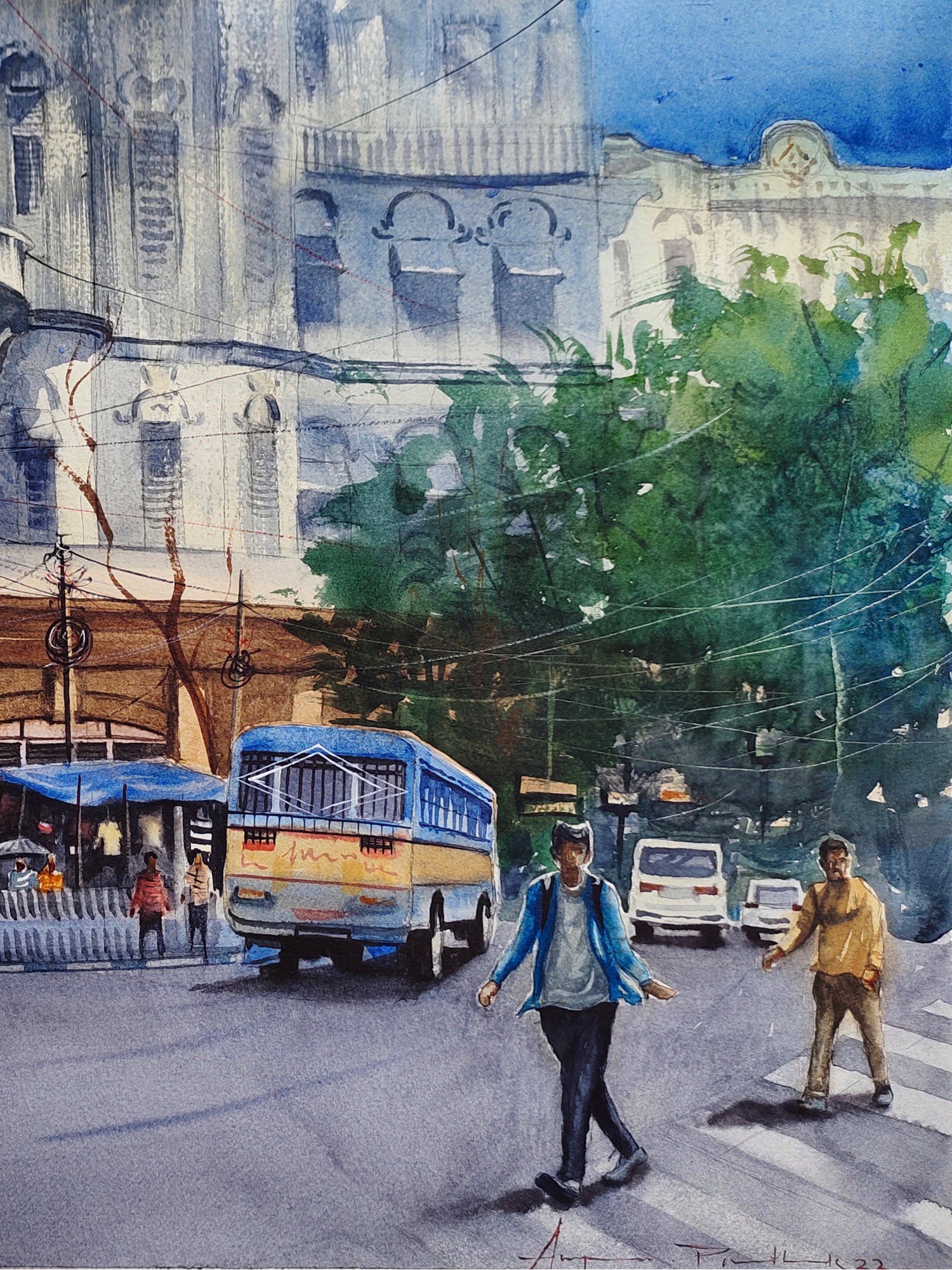 Bord And Glass Fibour Kolkata Tram Pencil Sketch, Size: 25 X 20 at Rs  2999/piece in Kolkata