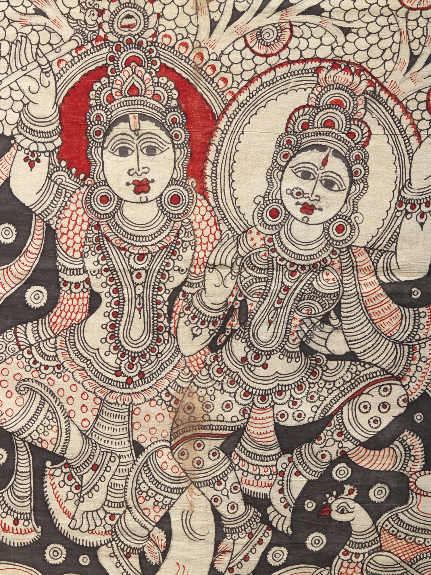 Dancing Radha Krishna | Kalamkari Art | Exotic India Art