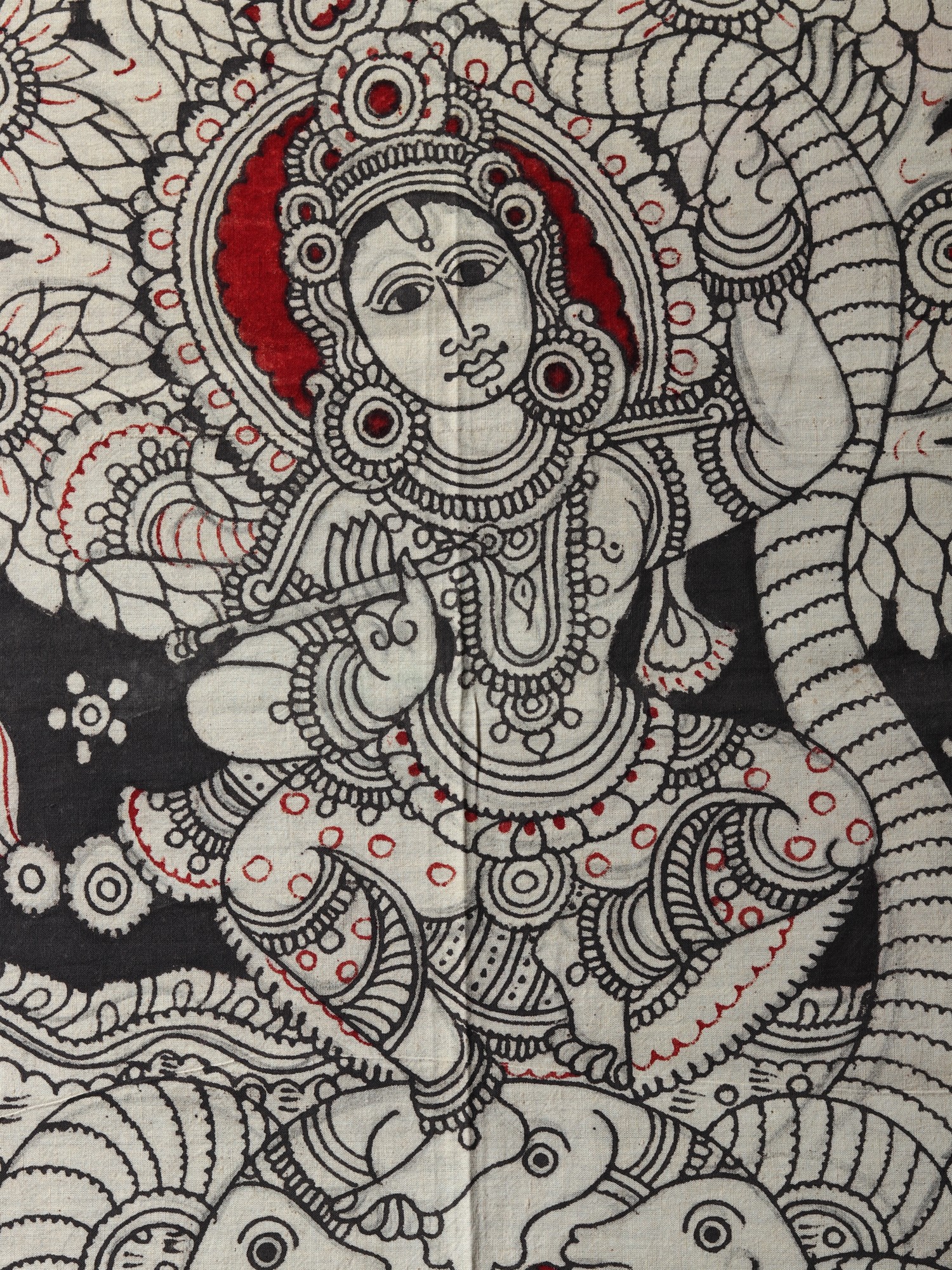 Lord Krishna Dancing on Kaliya Naag | Kalamkari Painting | Exotic India Art
