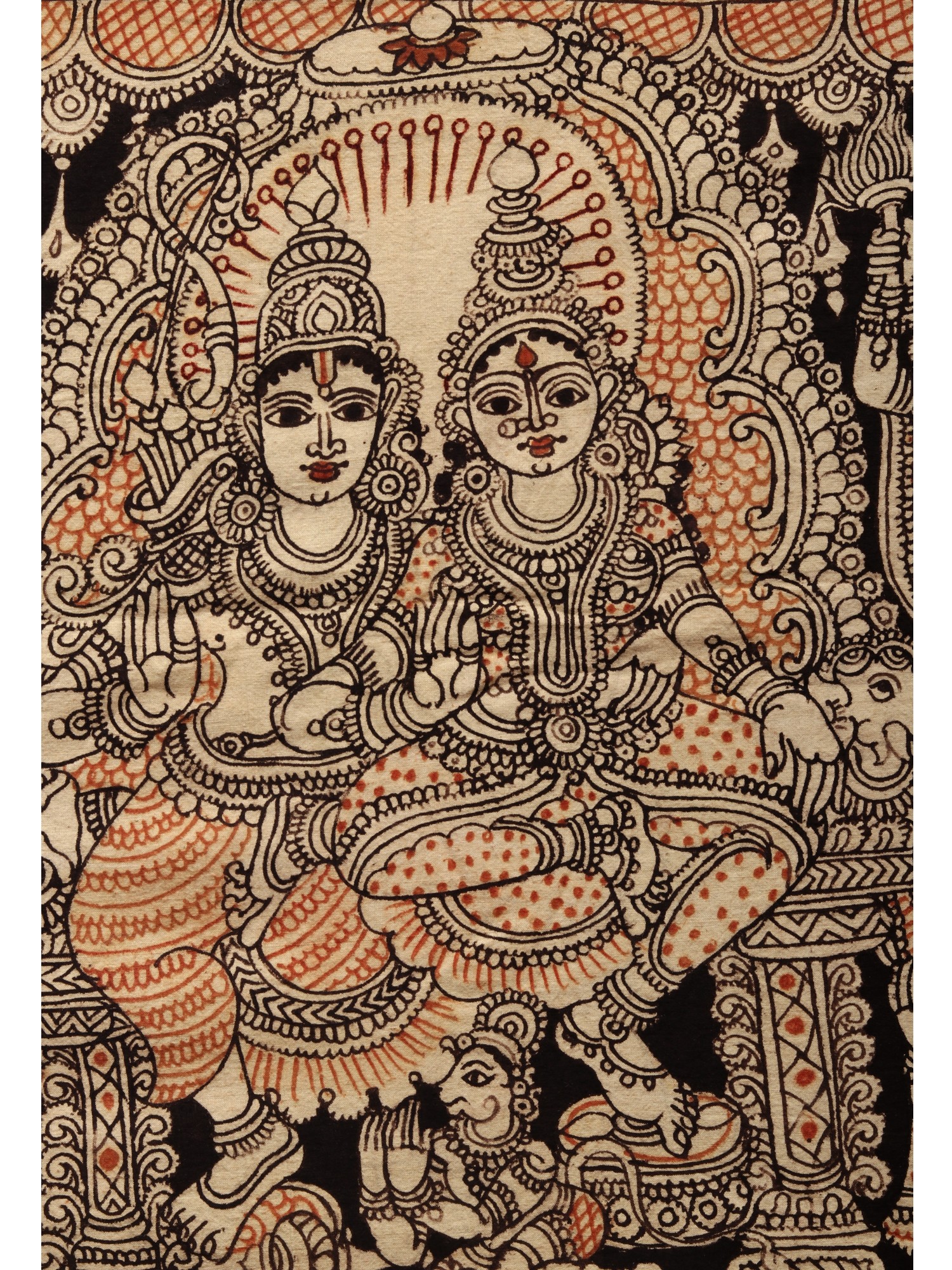 Beautiful Shri Ram Darbar View | Kalamkari Painting On Cotton | Exotic ...