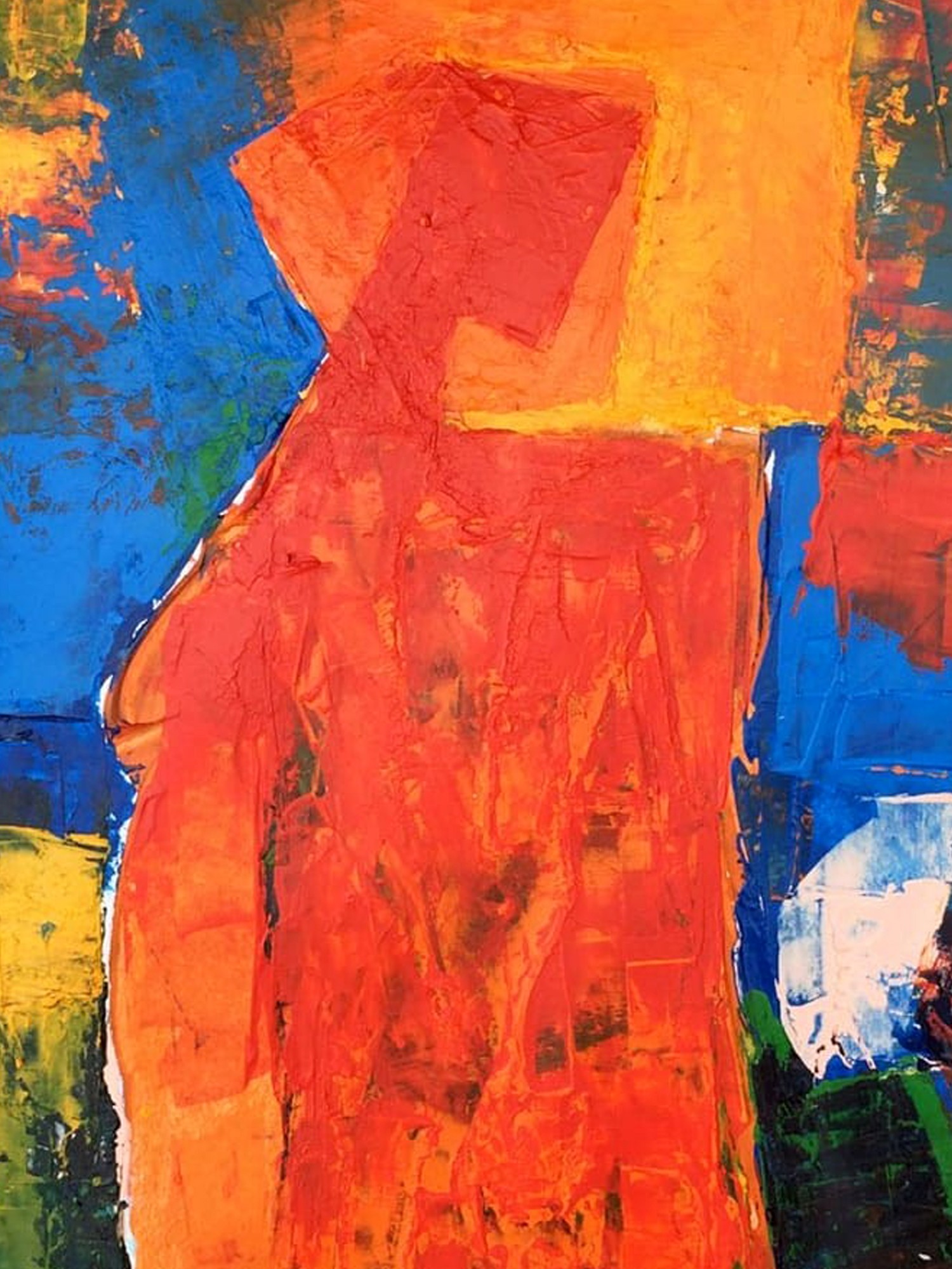 Standing Lady | Acrylic On Paper | By Aditya Dev | Exotic India Art