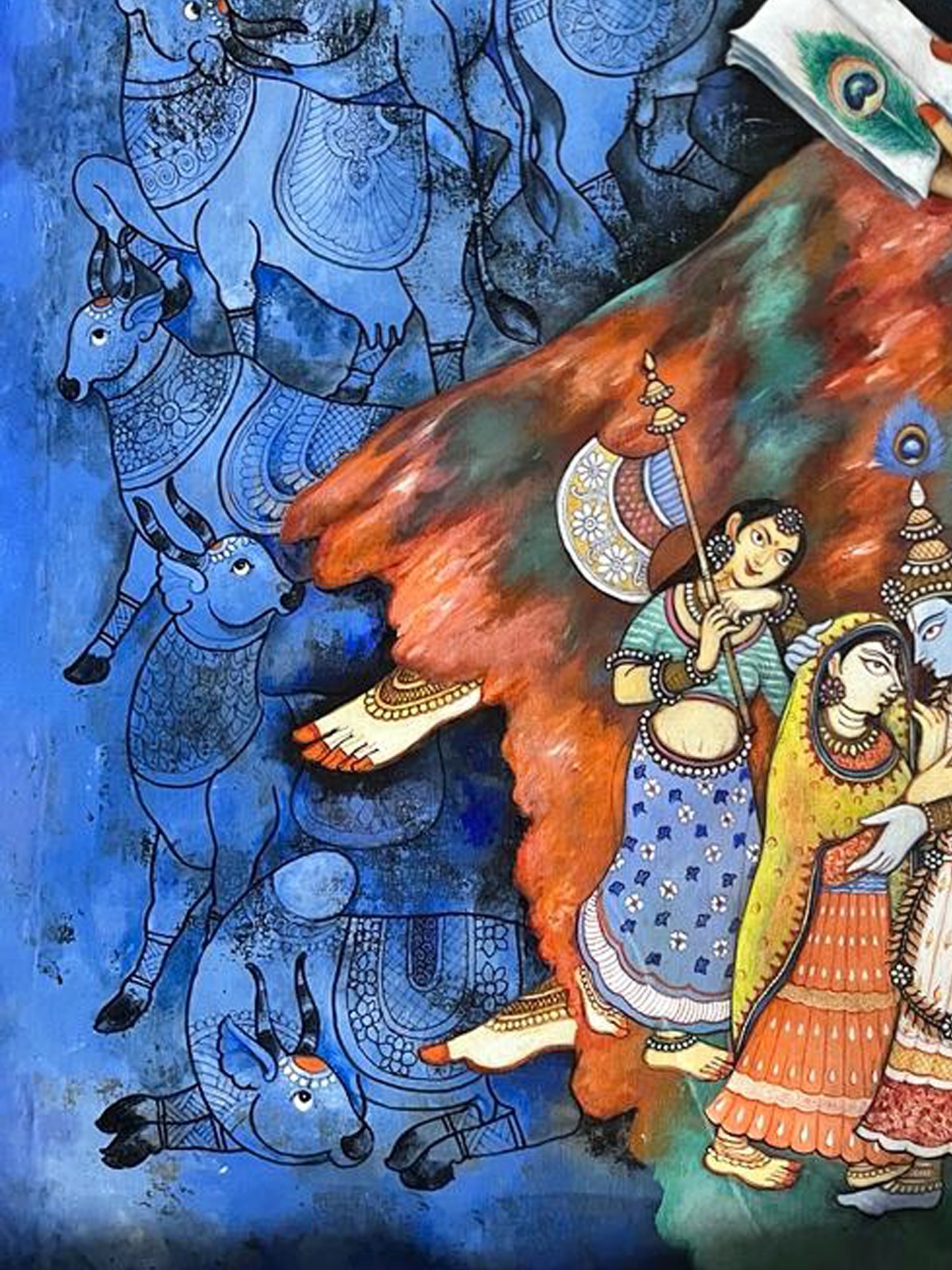 How to Draw Krishna Mor Pankh And Basuri || Colour pencils || Piyush Arts -  YouTube