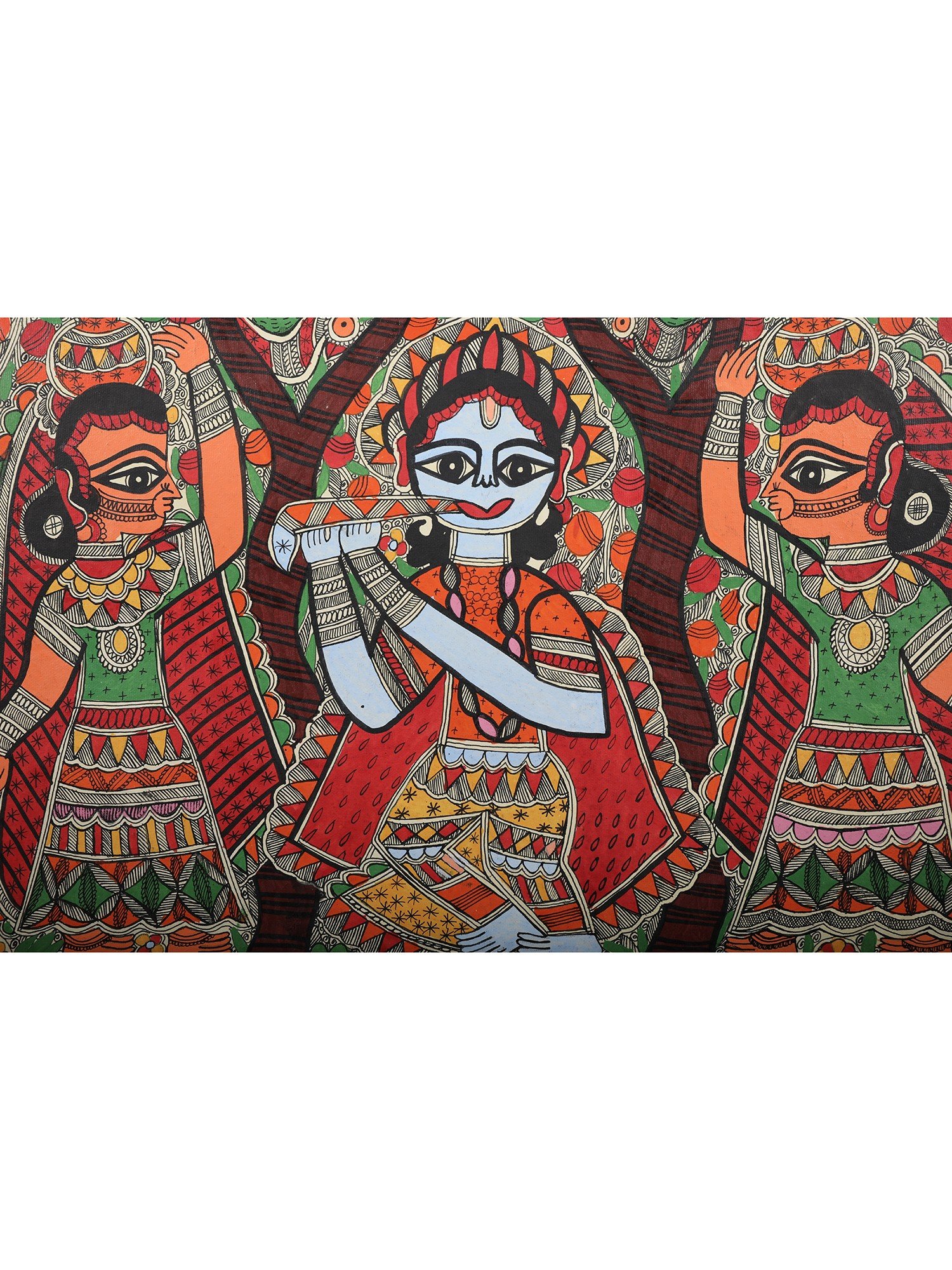 Krishna Leela -Madhubani Art | Handmade Paper | By Ajay Kumar Jha ...