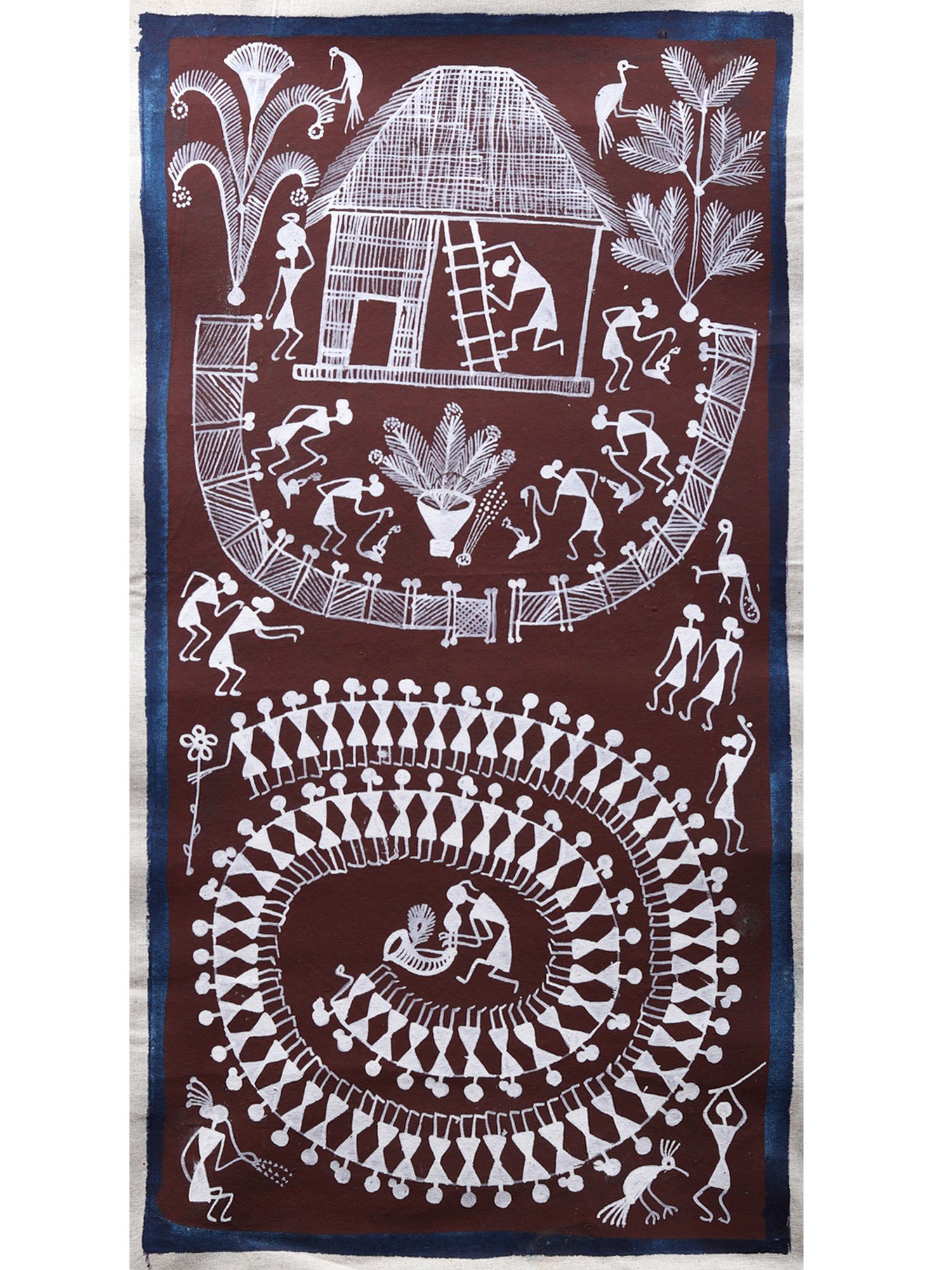 Tarpa Dance with Tree of Life Warli Art Exotic India Art