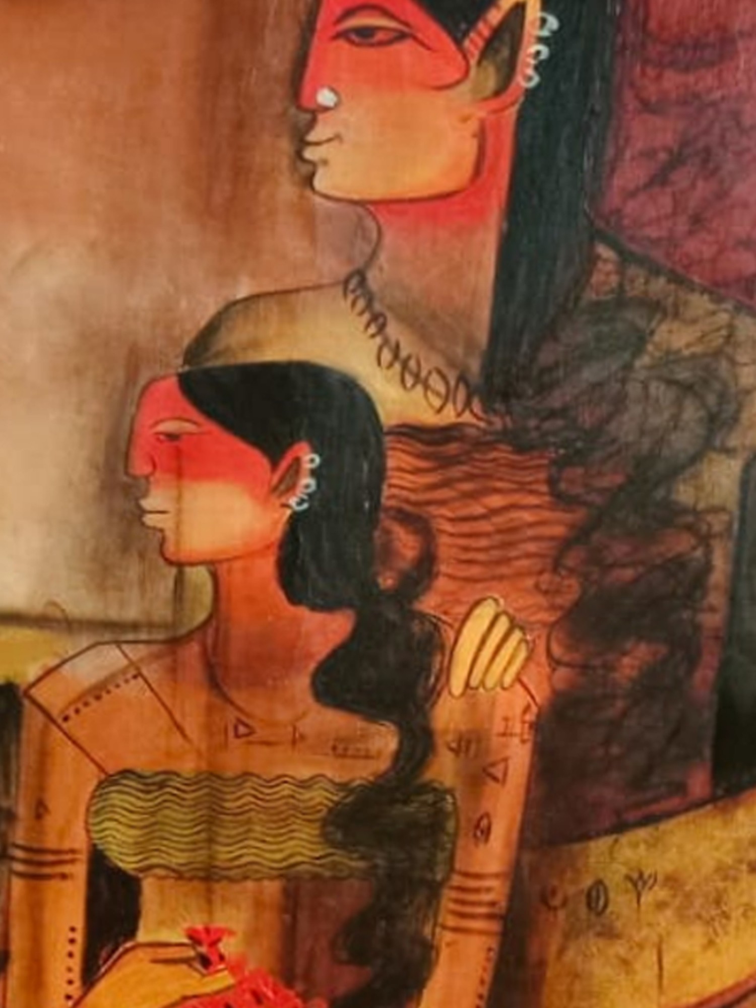 Mother And Daughter | Acrylic On Canvas | By Anupam Upadhyay | Exotic