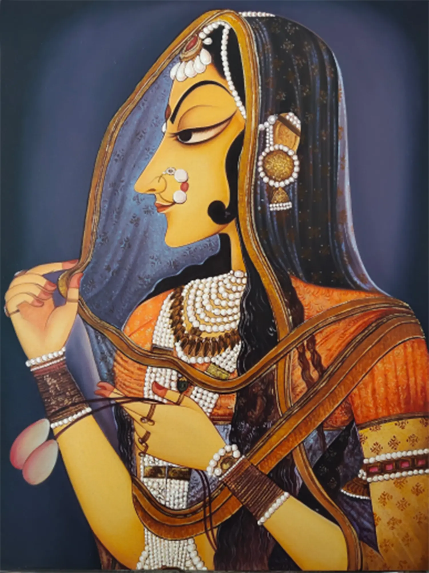 Bani Thani Oil Painting on Canvas by Jai Prakash Verma - Fine Art