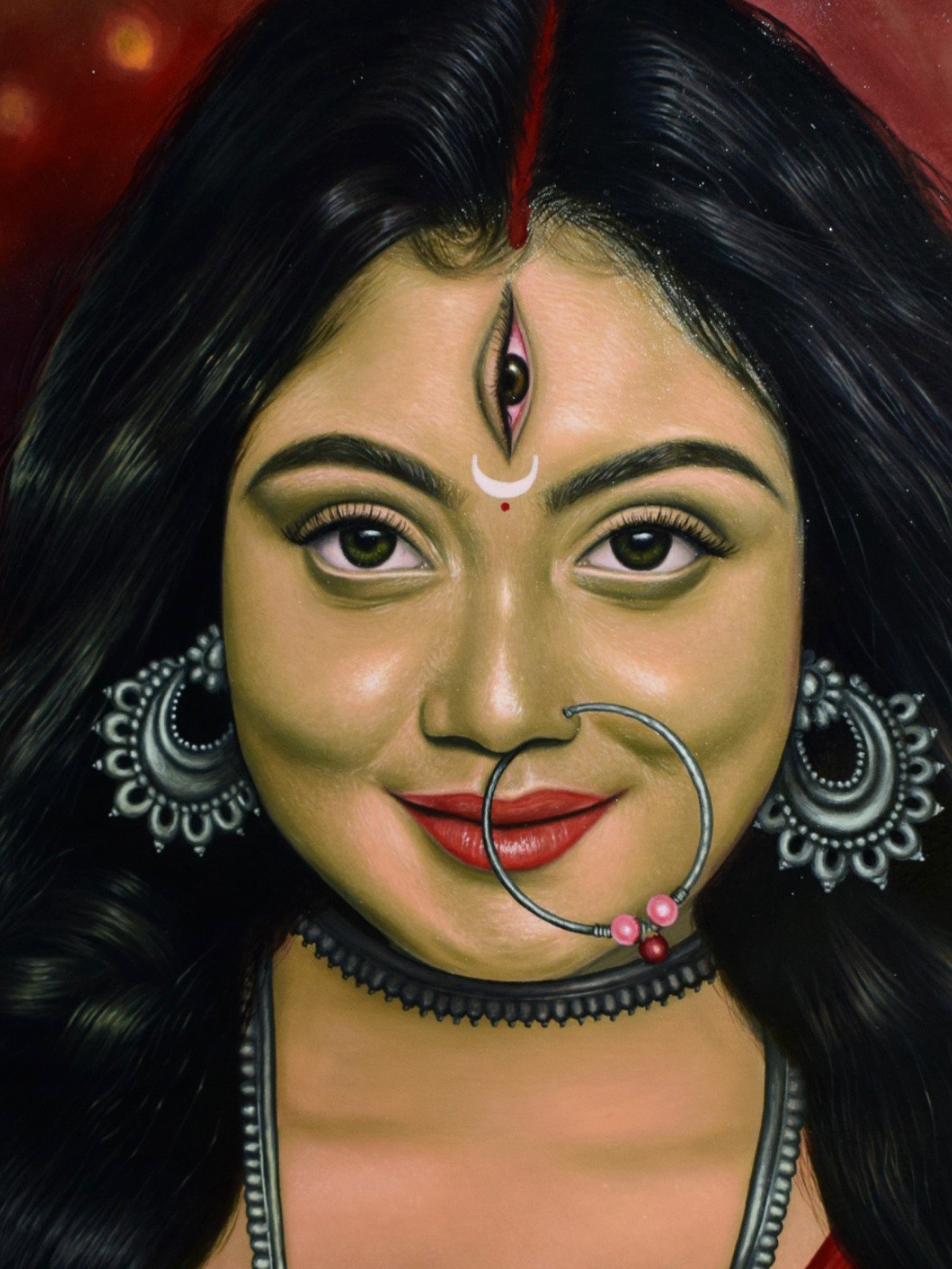 Durga Maa mandala art handmade wall painting Drawing by Kanishka  Fine Art  America