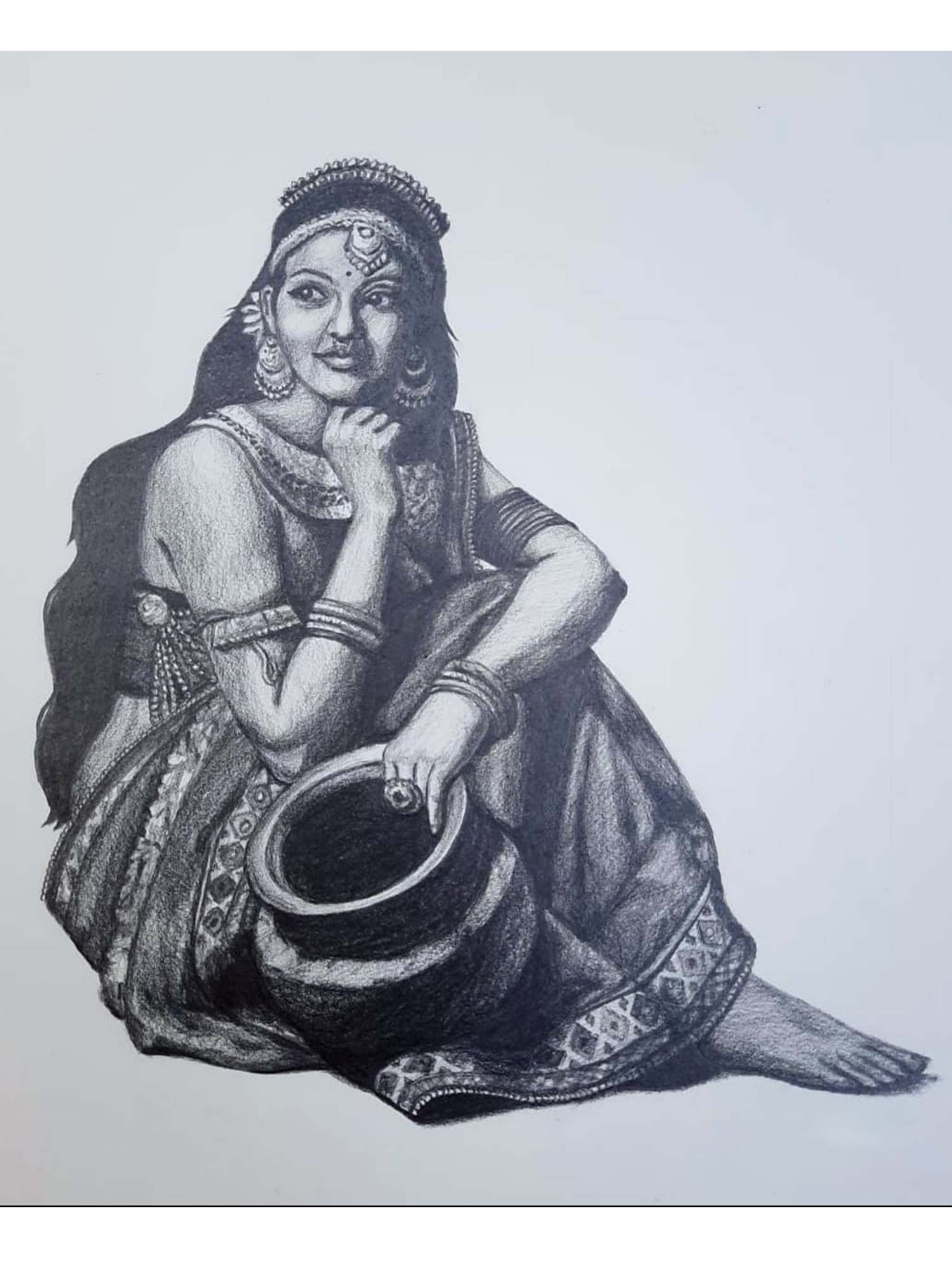 Indian Beauty | Pencil Sketch | Vandana Verma | Exotic India Art