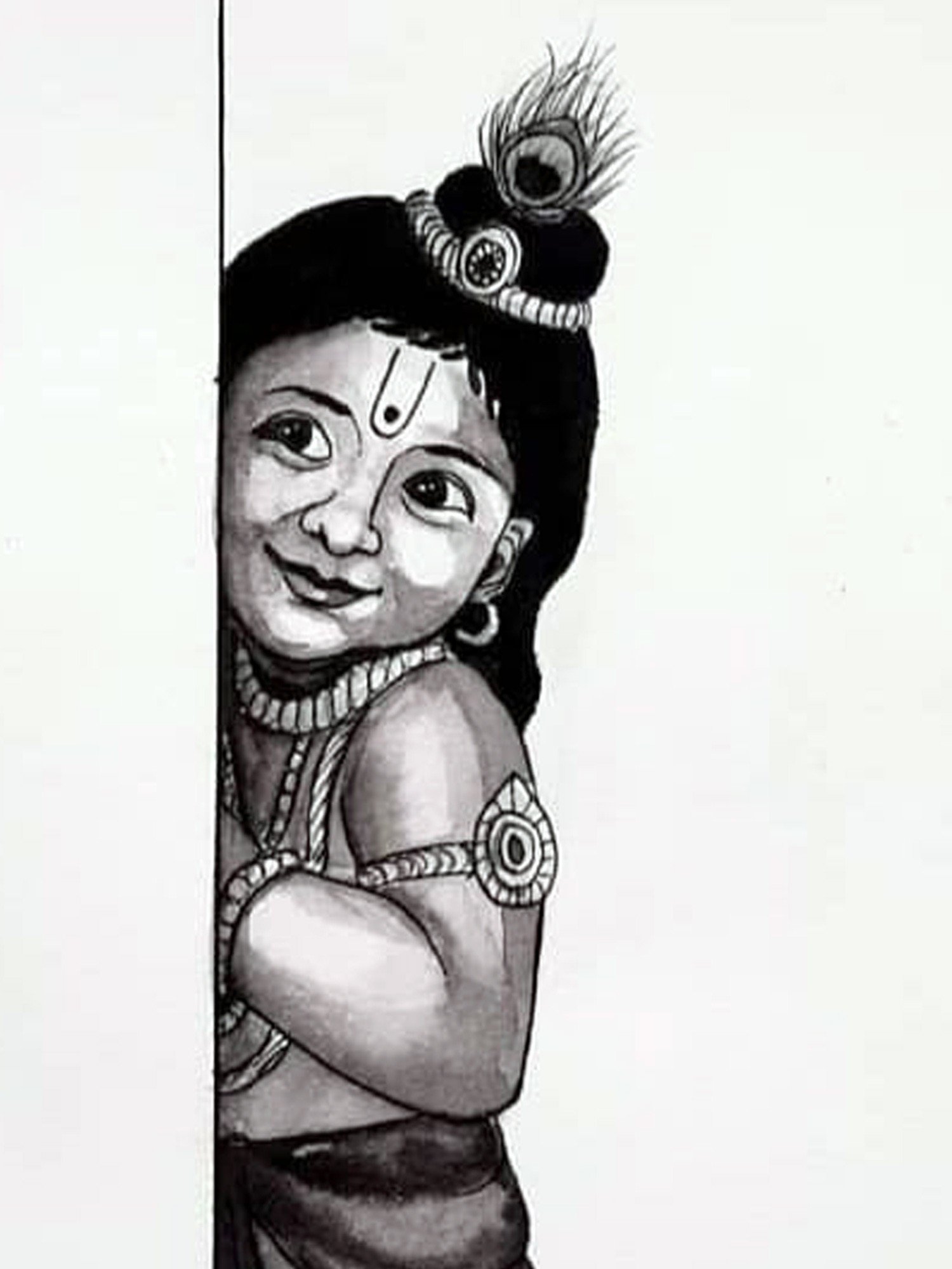 Thursday Morning and Pencil sketch of Lord Shree Krishna  Art by  Suwan Niroula  Instagram