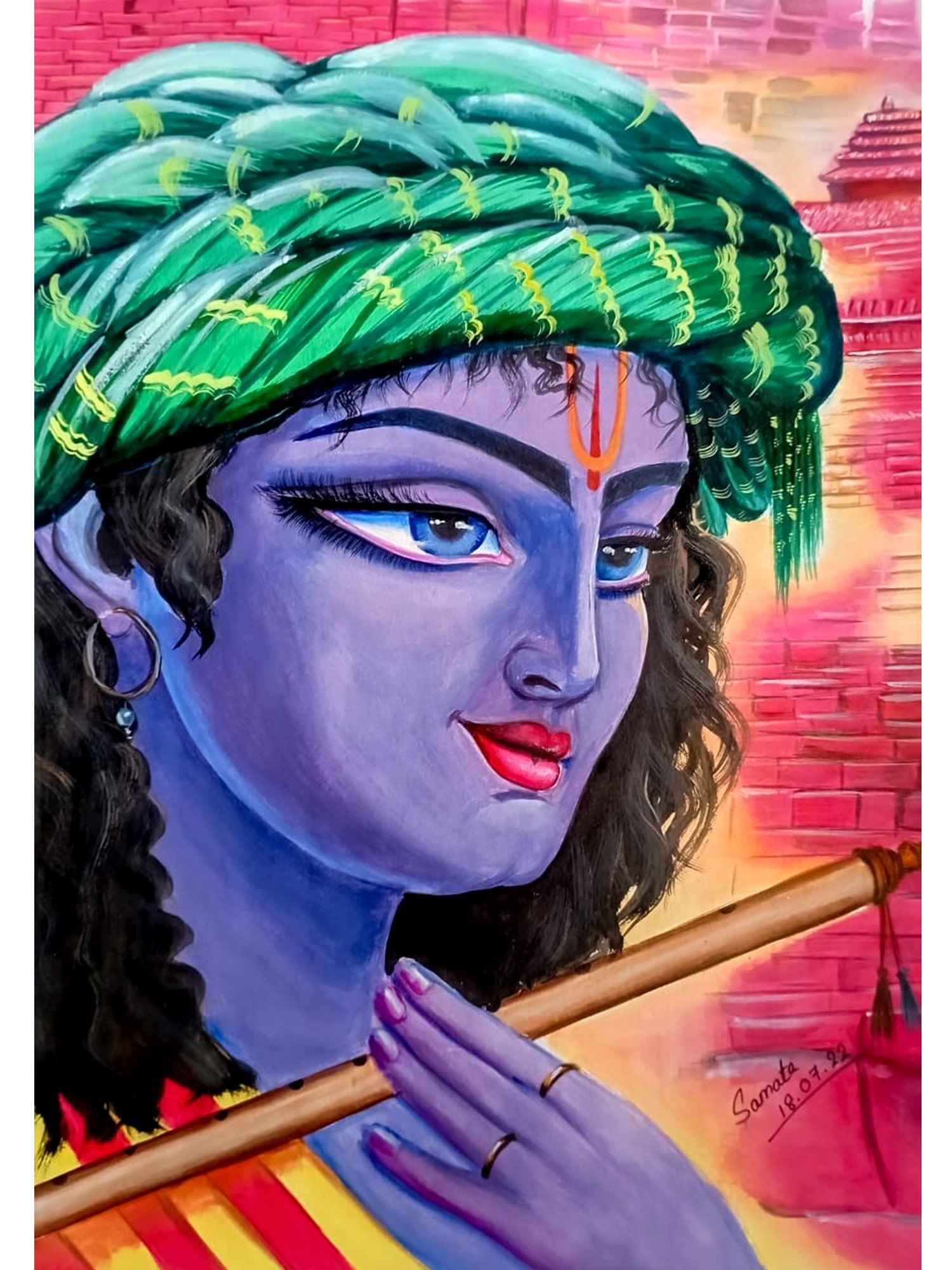 Beautiful Krishna Drawing with colour Pencils/krishna drawing/Krishna  drawing /#HareKrishna🙏 - YouTube