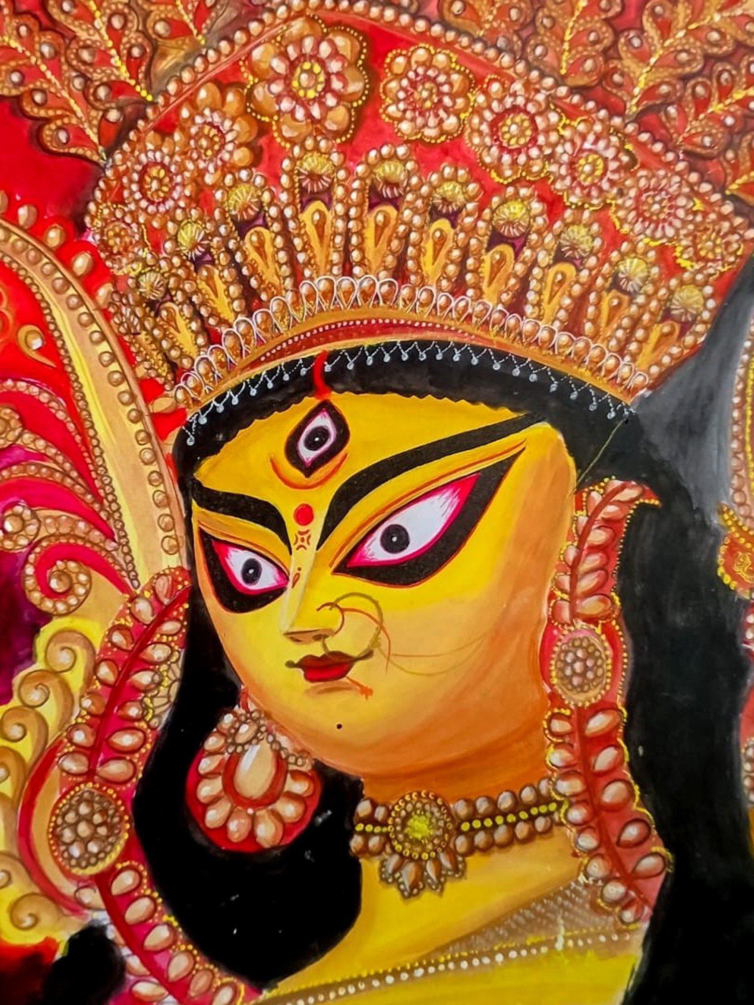 Maa Durga Drawing With Colour pencils, @SanjuArts7 - YouTube-saigonsouth.com.vn