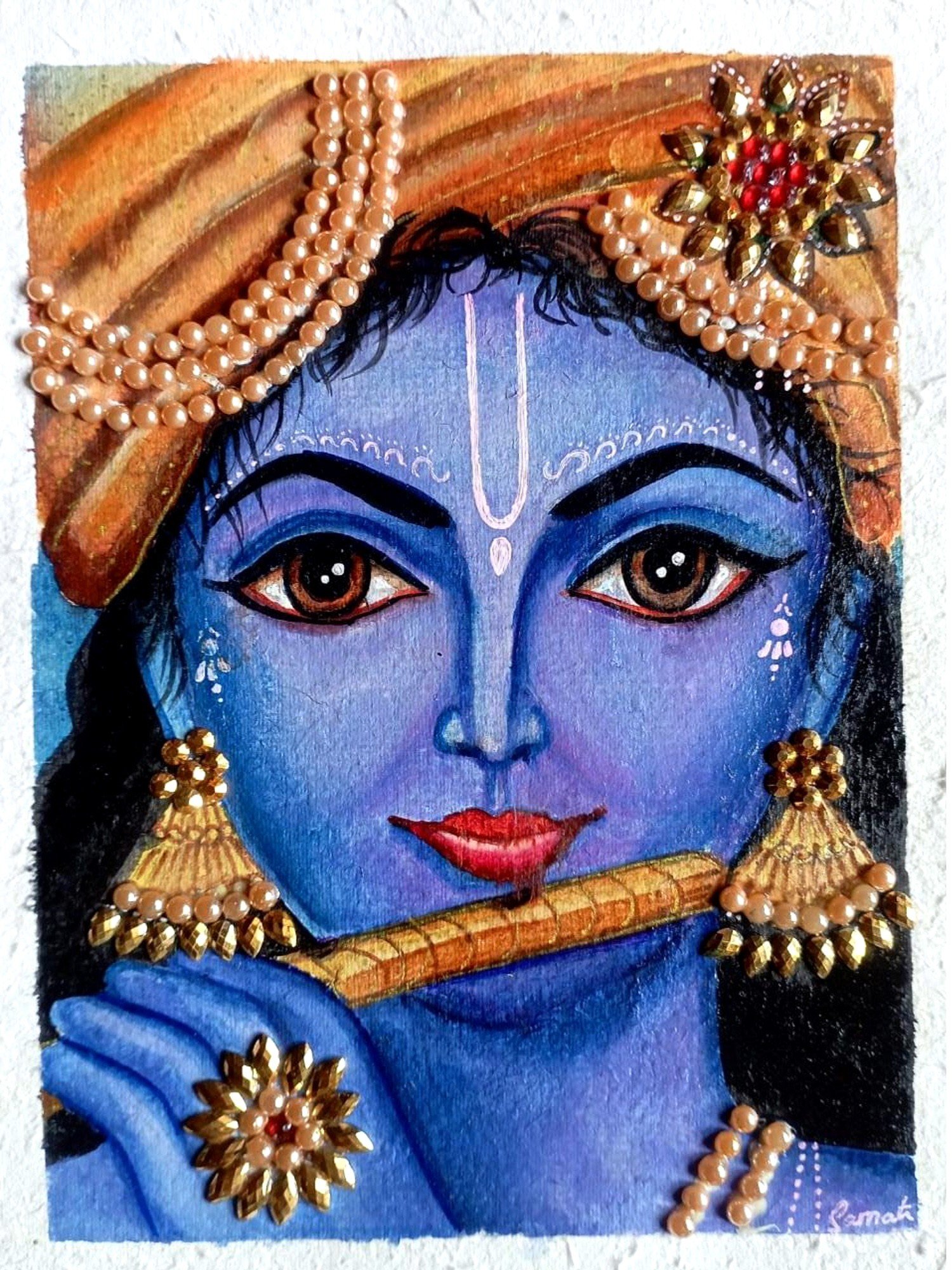 Cute Krishna Drawing With Colour Best Sale | smcs.com.sa