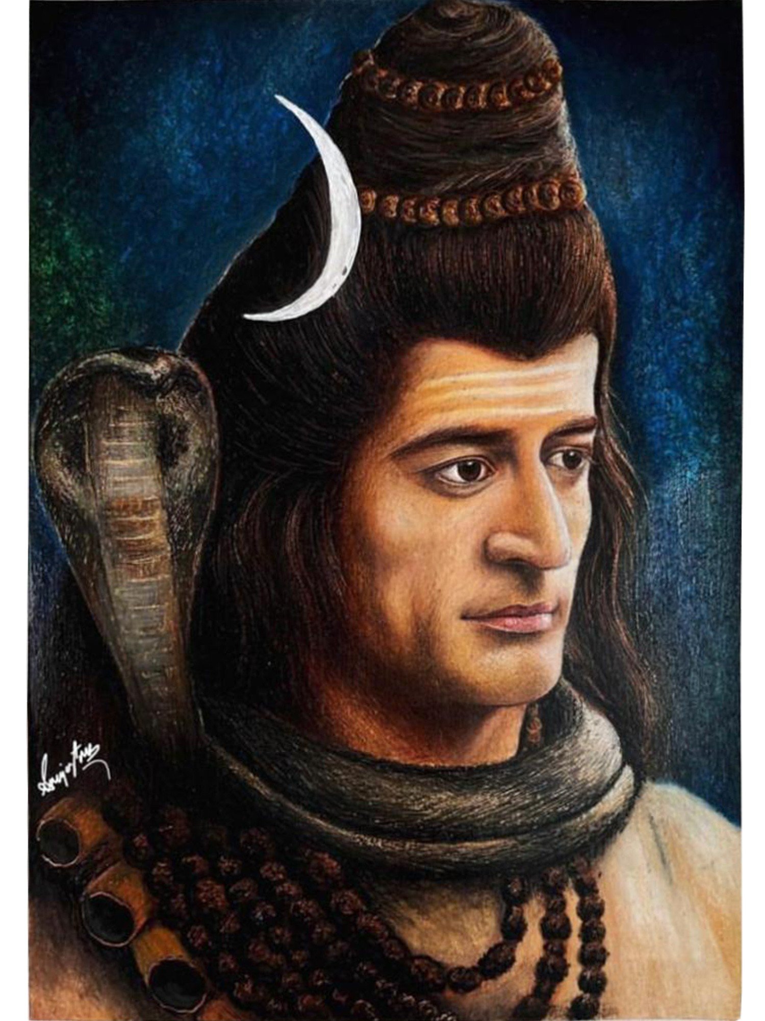 Painting Of Mahadev Painting In Poster Colour - GranNino