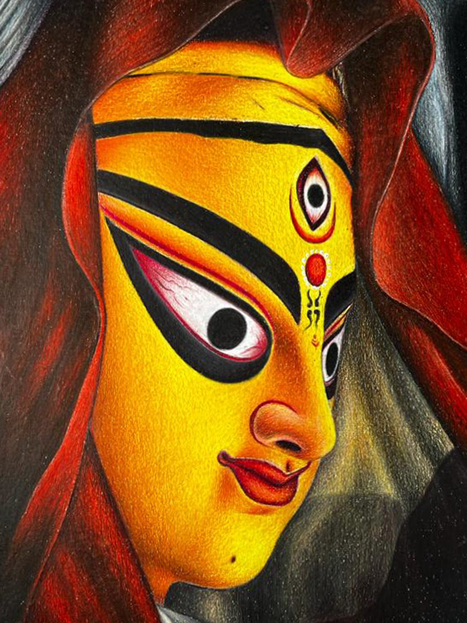 Drawing of Maa Durga | Curious Times