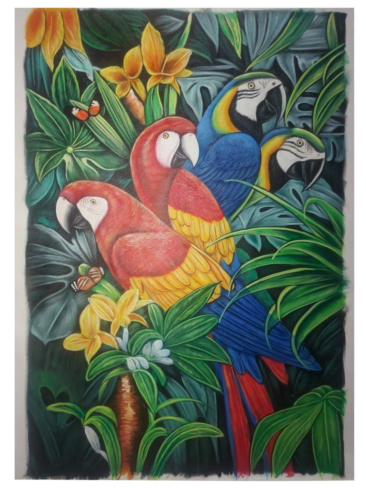 Scarlet Macaw | Painting by Jagriti Sharma | Exotic India Art