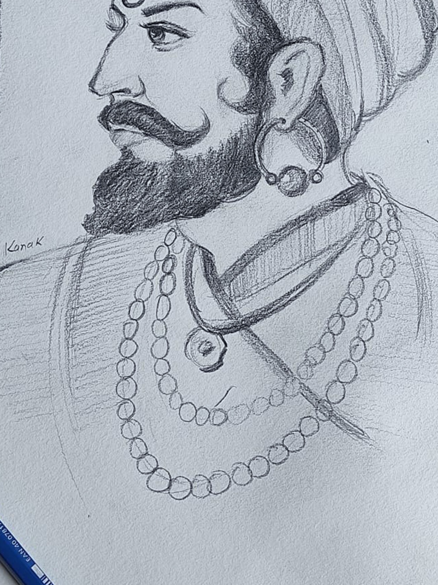 Sketch of Shivaji Maharaj - Desi Painters