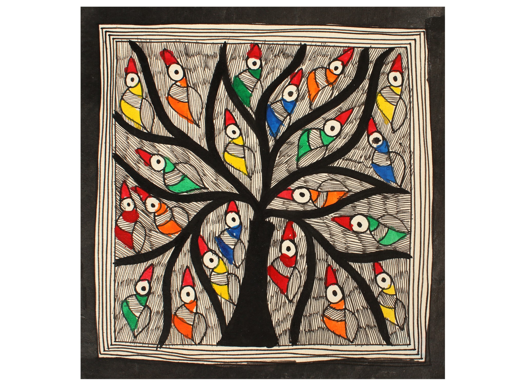 colourful madhubani art