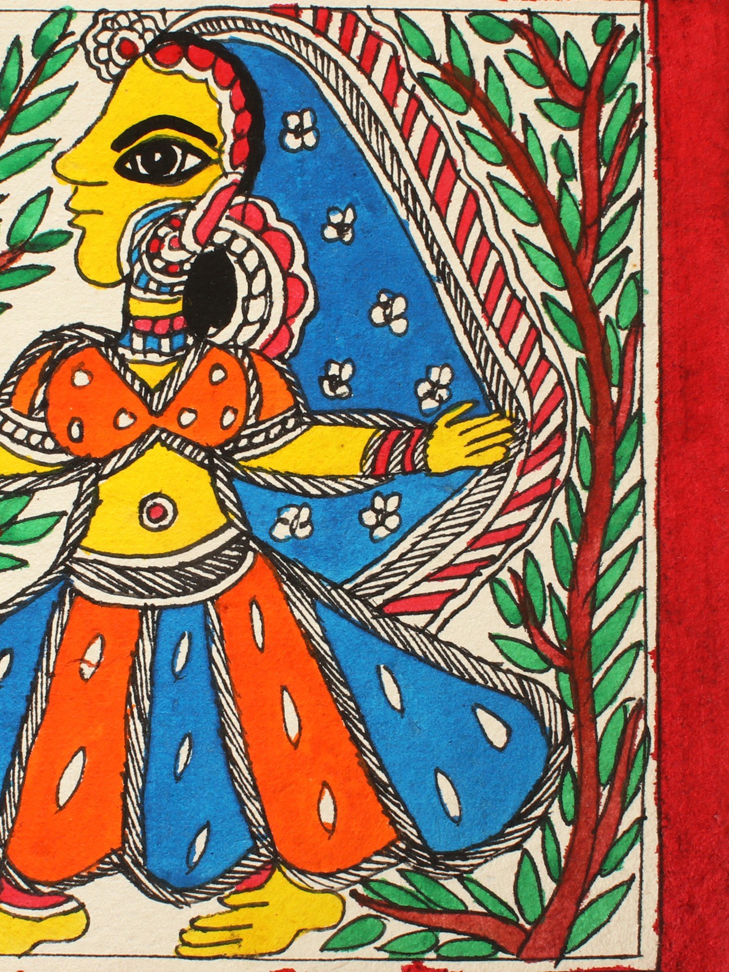 Traditional Dressed Indian Lady | Madhubani Painting | Handmade Paper ...
