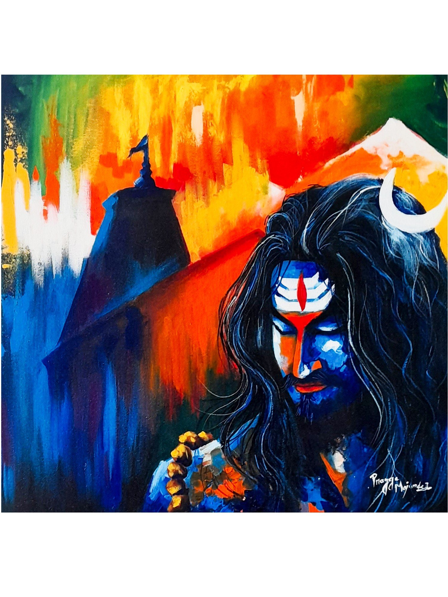 abstract paintings of lord shiva Poster Paper Print - Abstract posters in  India - Buy art, film, design, movie, music, nature and educational  paintings/wallpapers at Flipkart.com