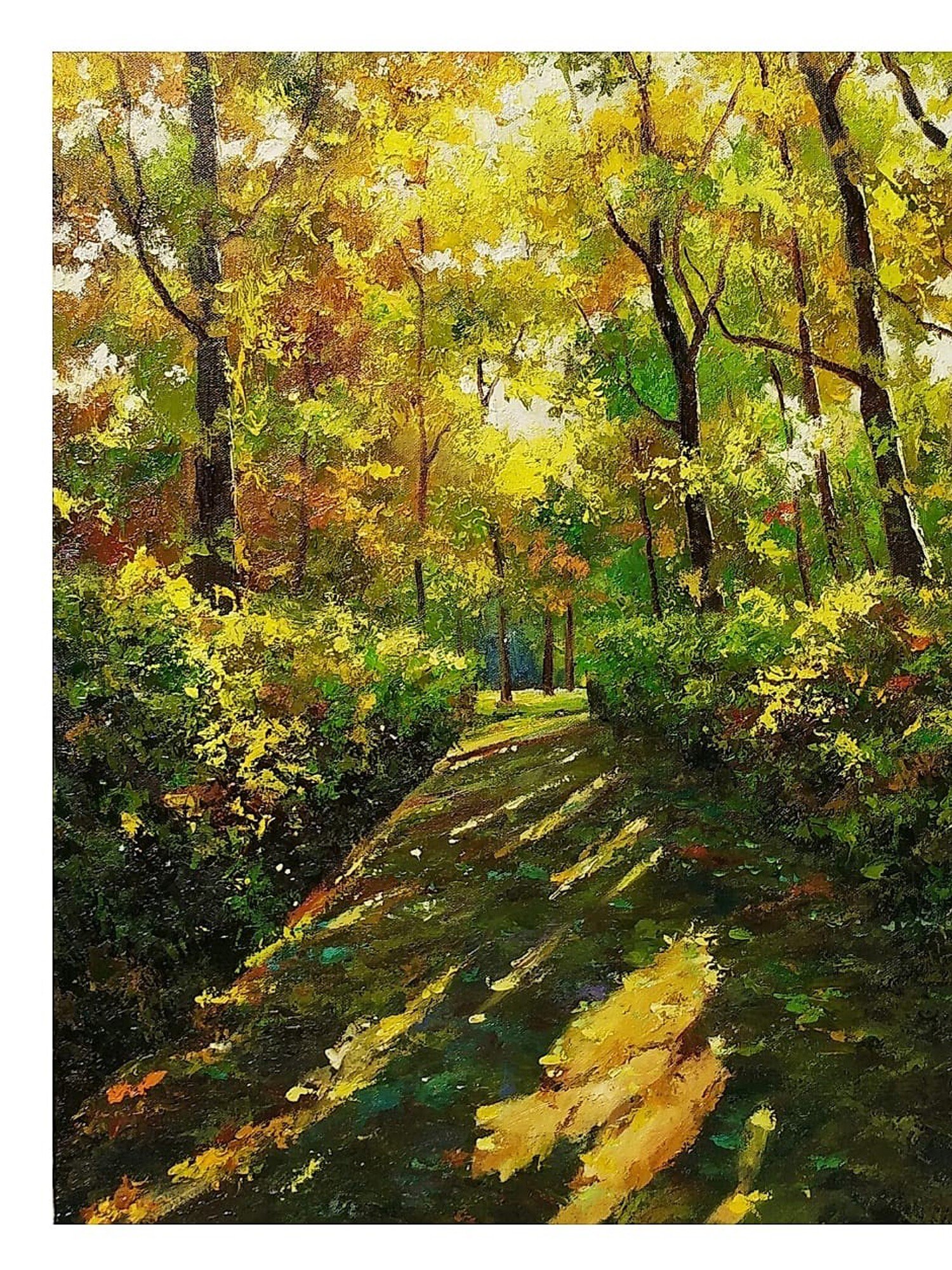 Forest Pathway | Oil on Canvas | Exotic India Art