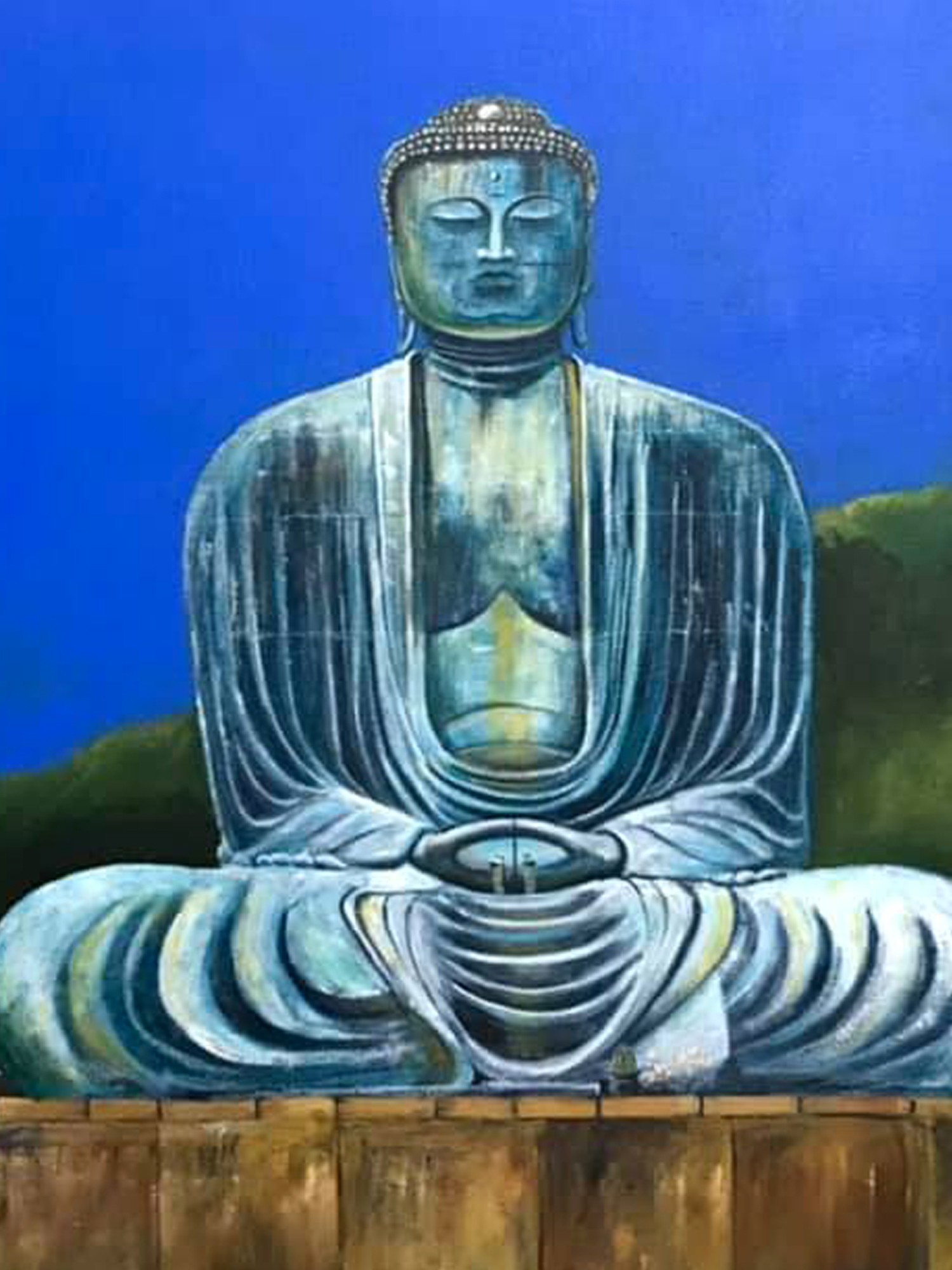 Canvas Painting  Beautiful Lord Buddha Art Wall Painting For Living Room  Bedroom Office Hotels Drawing Room 61cm X 91cm  Inephos