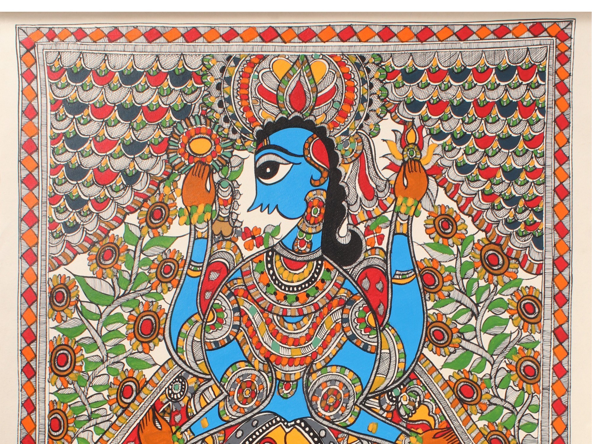 Matsya Avatara of Lord Vishnu | Madhubani Painting | Exotic India Art