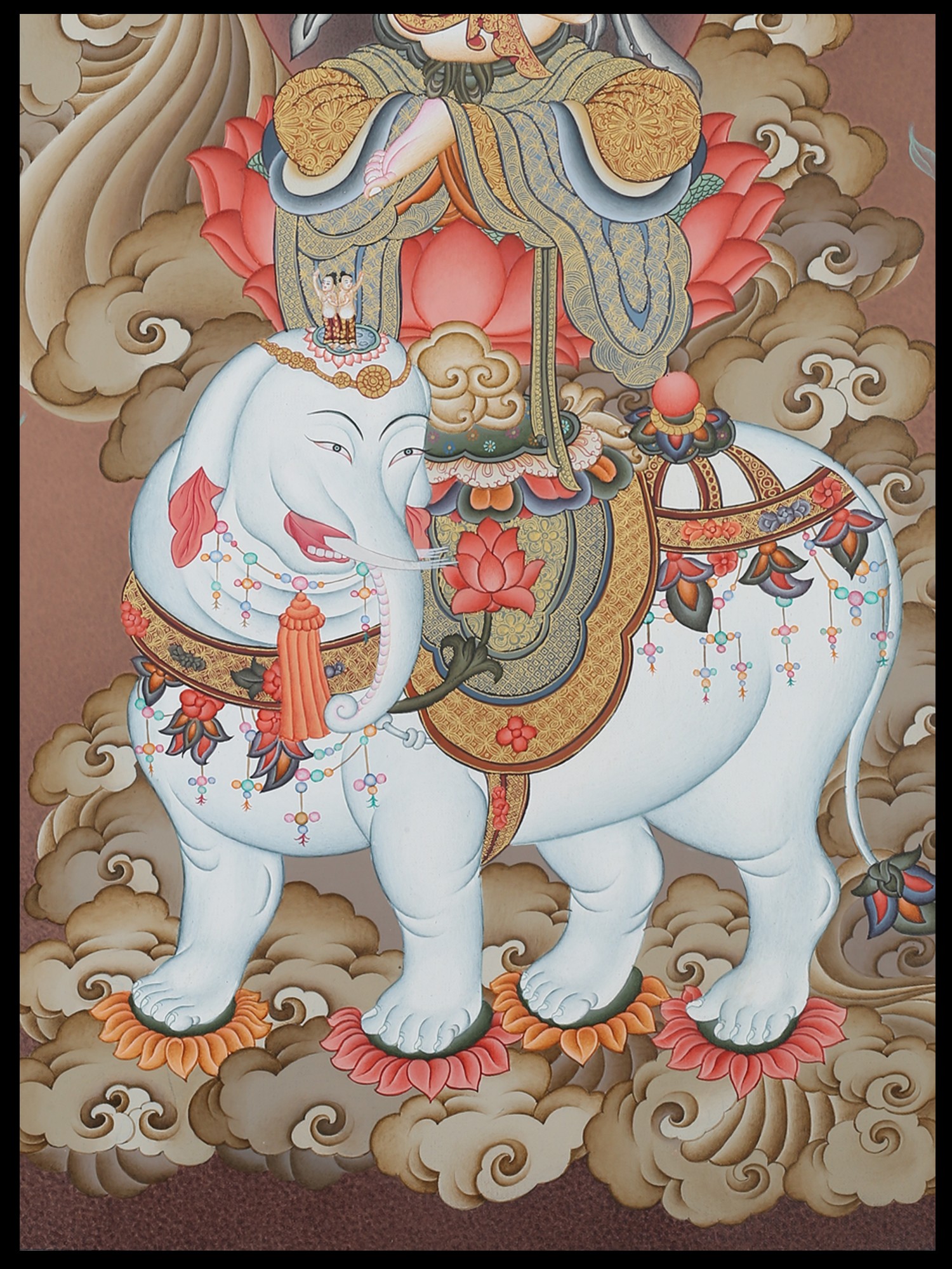 Japanese Samantabhadra (Brocadeless Thangka) | Exotic India Art