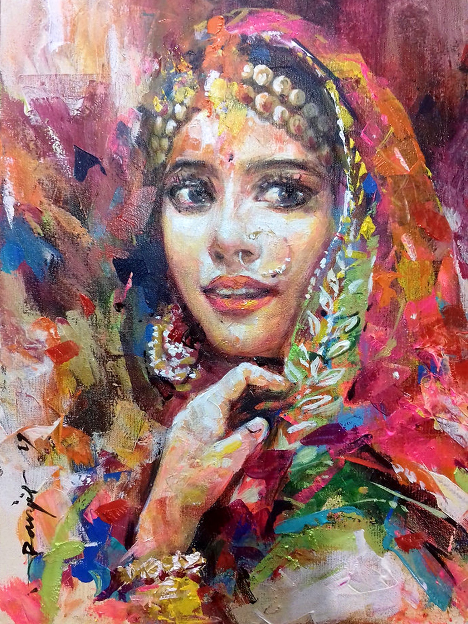 Sondarya | Acrylic Painting on Canvas | Exotic India Art