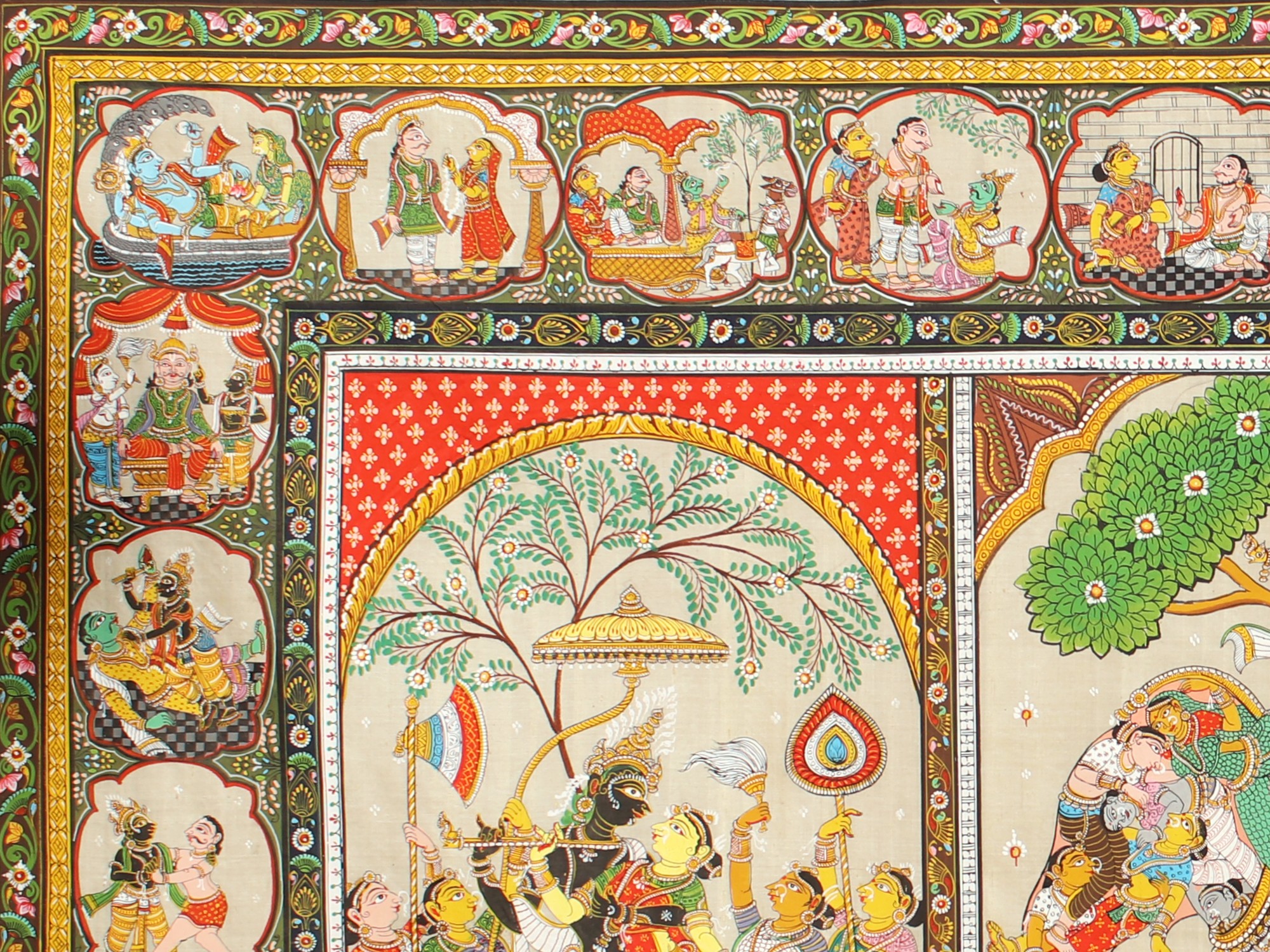 Krishna On Elephant (The Story of Lord Krishna) | Exotic India Art