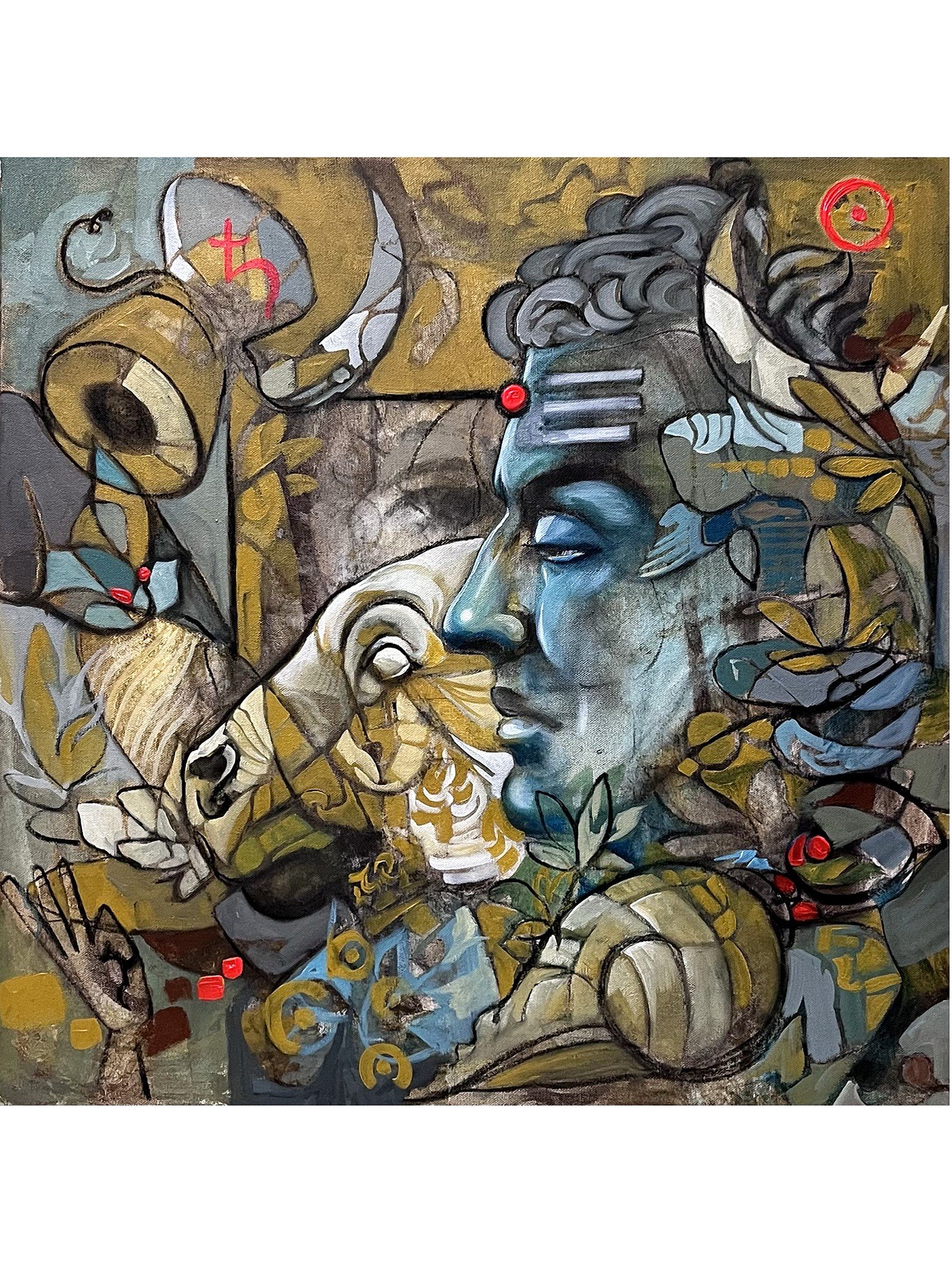 Shiva Digital painting Canvas Wall Painting – DecorGlance