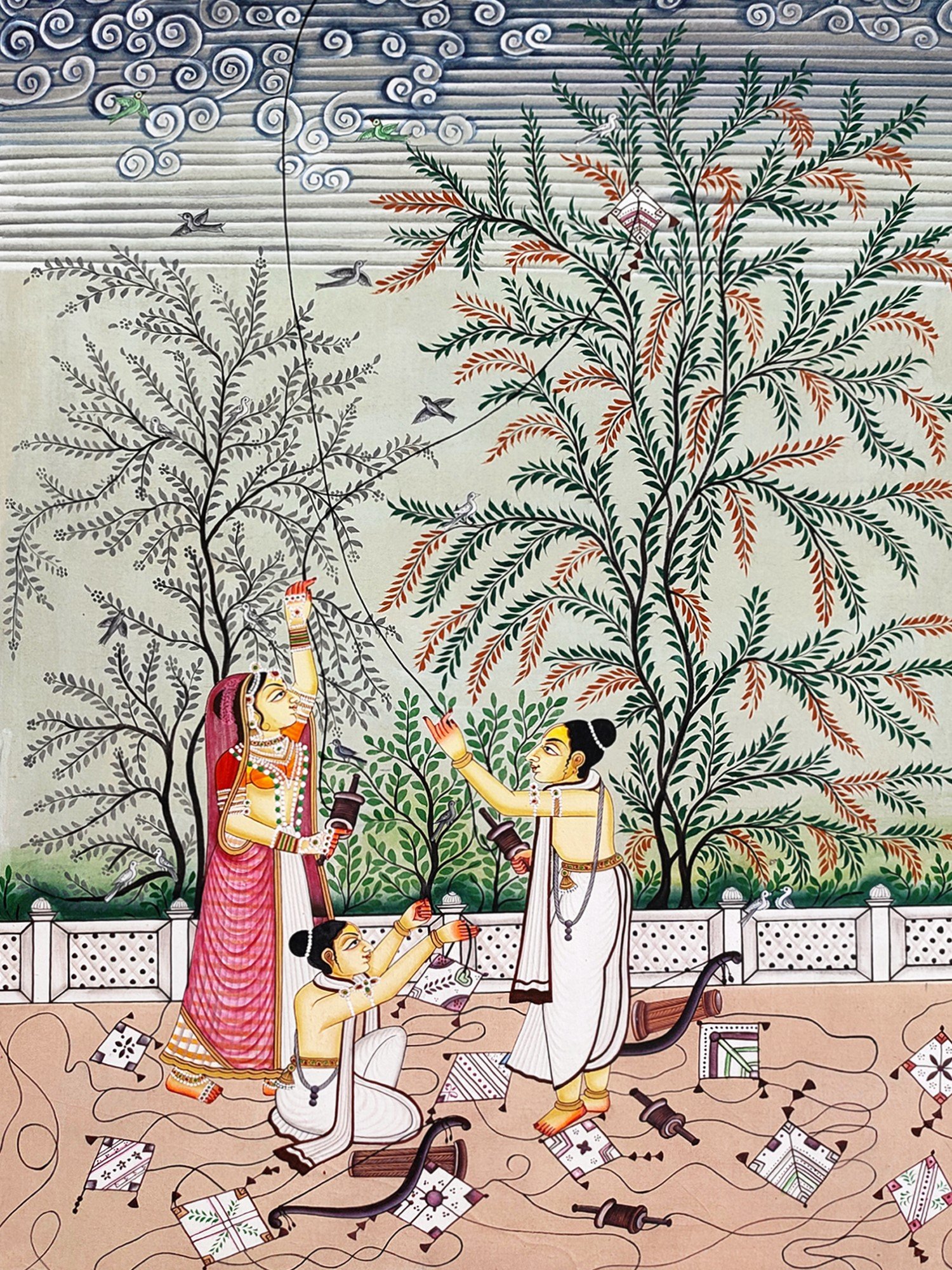Ramayana story of Kevat taking Rama, Sita and Lakshman across the river