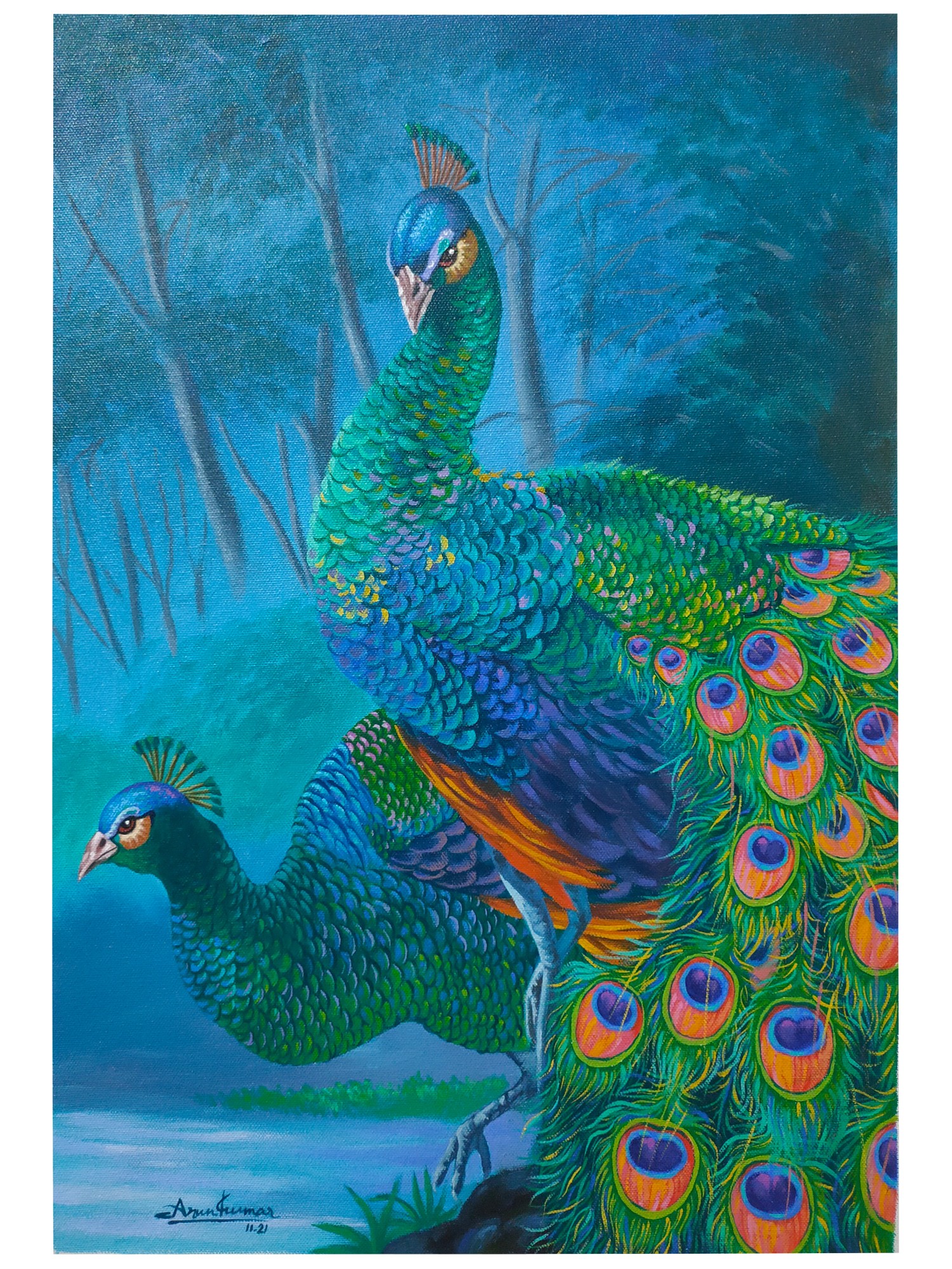 Peacock Painting by Manasvi Vikas Joshi