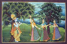 Krishna and Gopikas | Exotic India Art