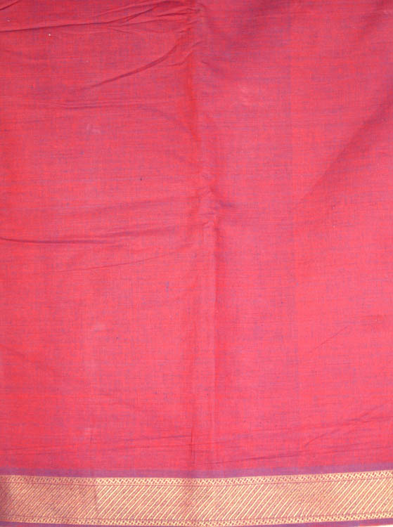 Plain Purple Fabric from Bangalore with Golden Weave on Border Exotic